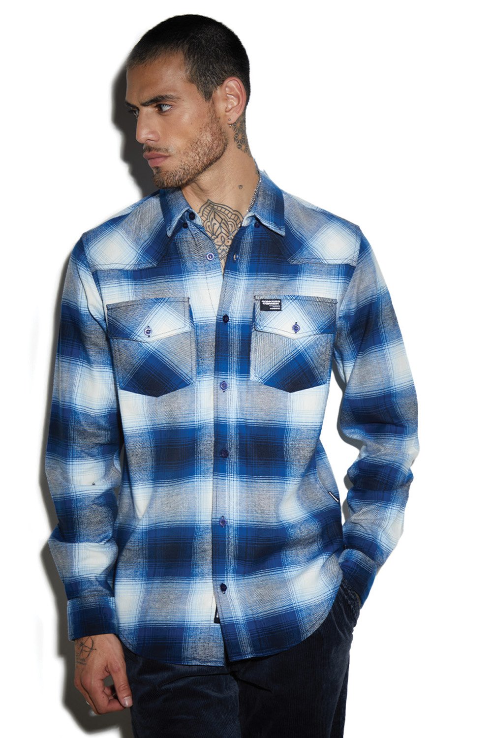 Hues of Blue Plaid Regular Fit Shirt