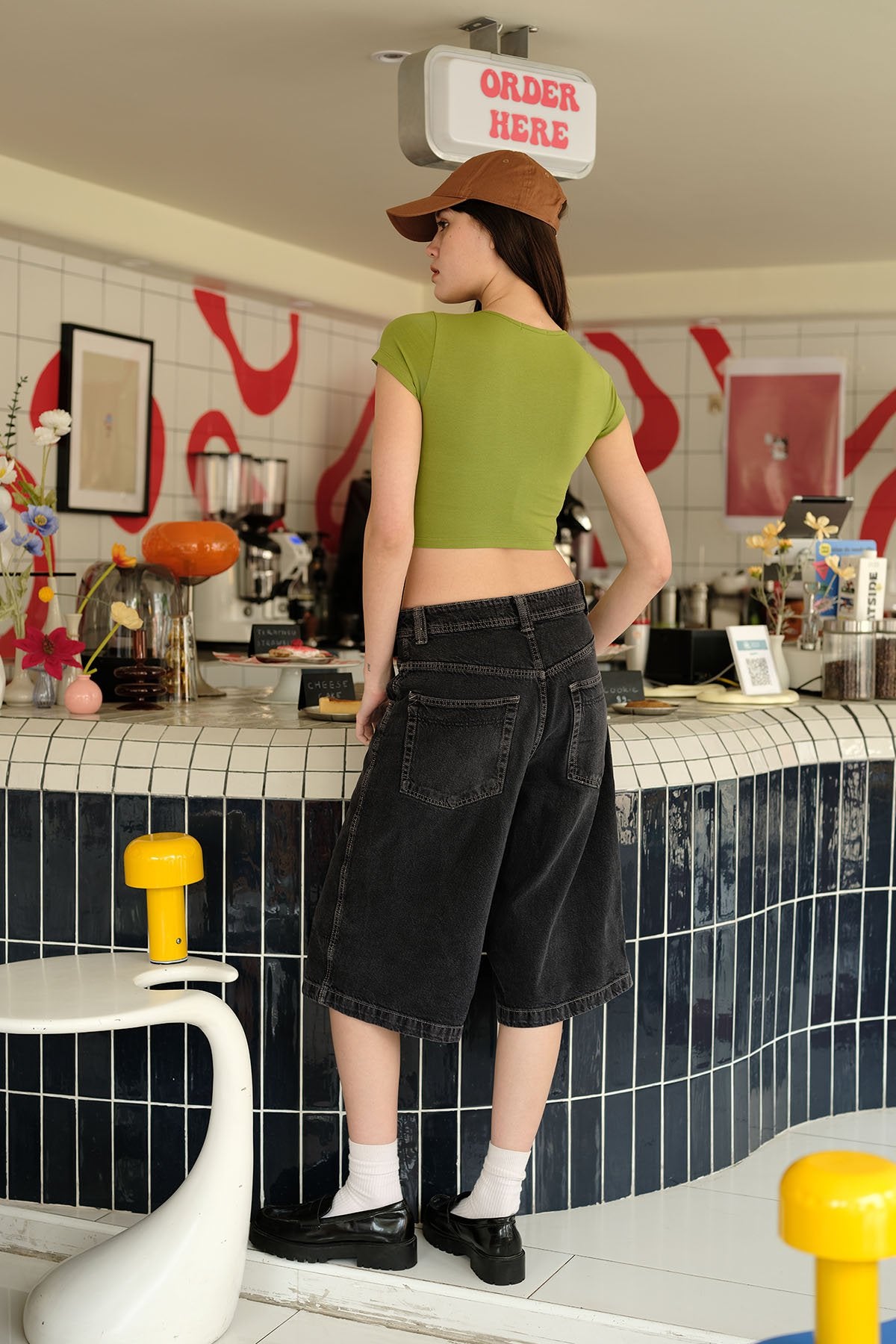 Macaw Green Jersey Crop Top