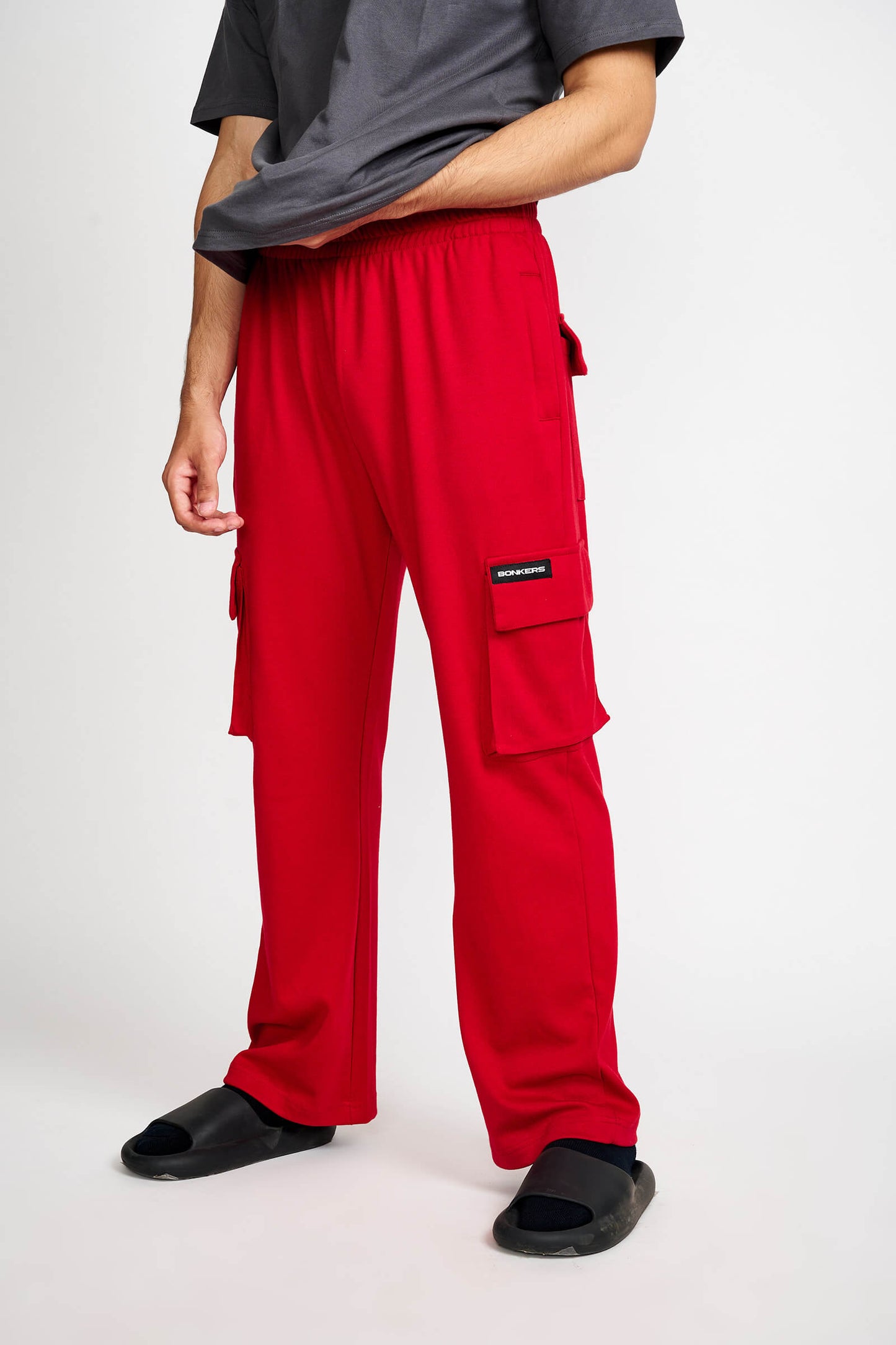Maroon Utility Straight Fit Pants