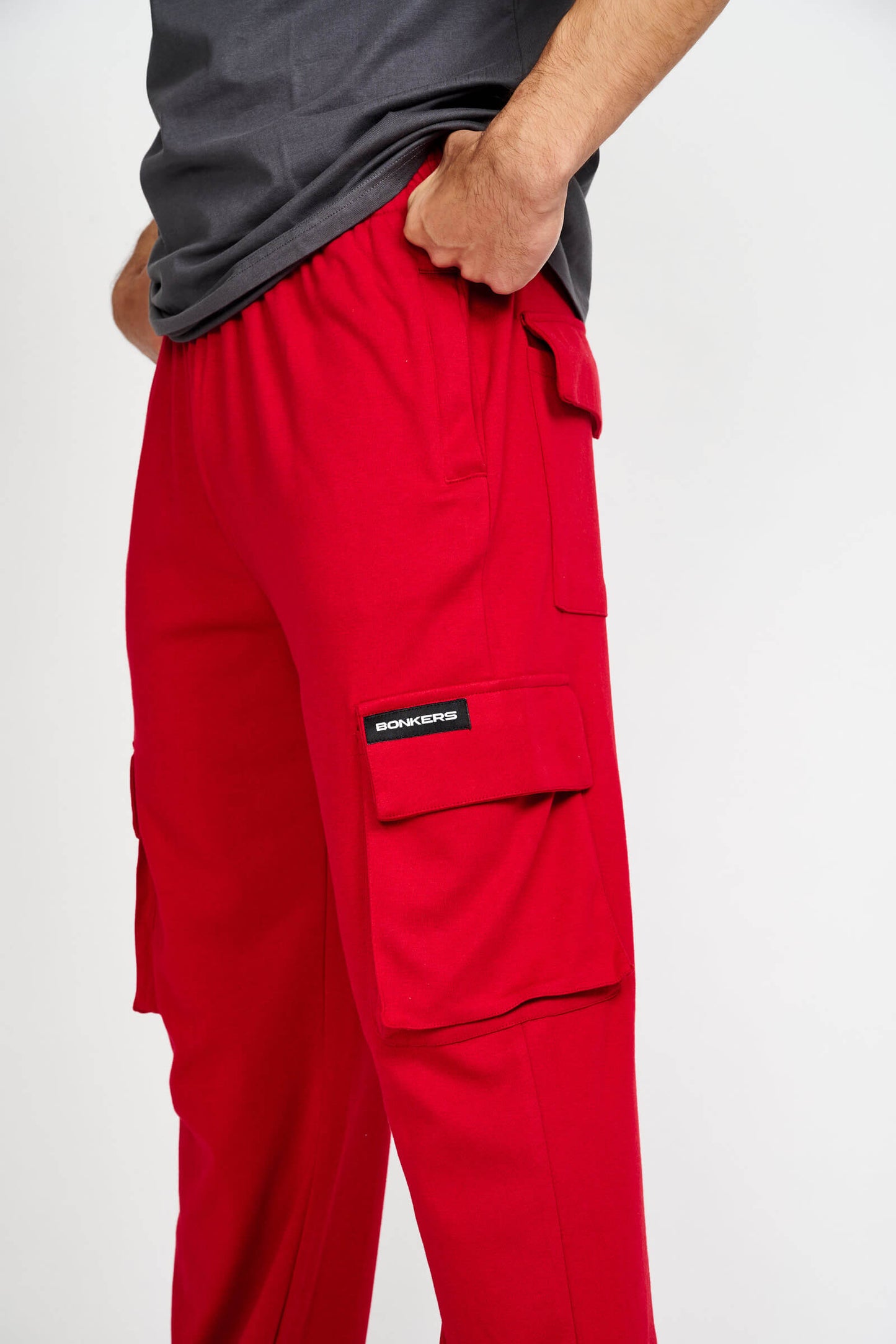 Maroon Utility Straight Fit Pants
