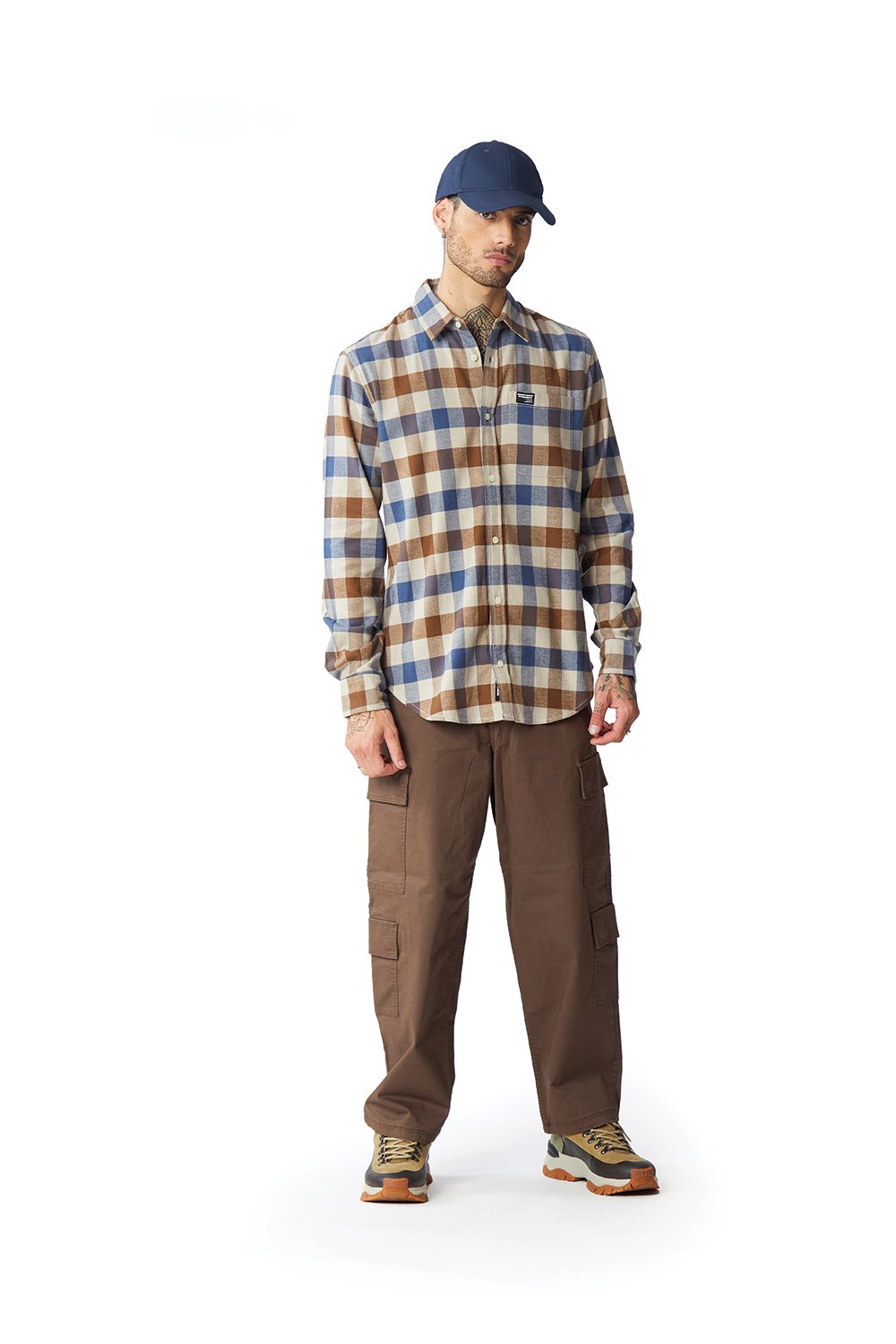 Midnight Tan Plaid Regular Fit Shirt
