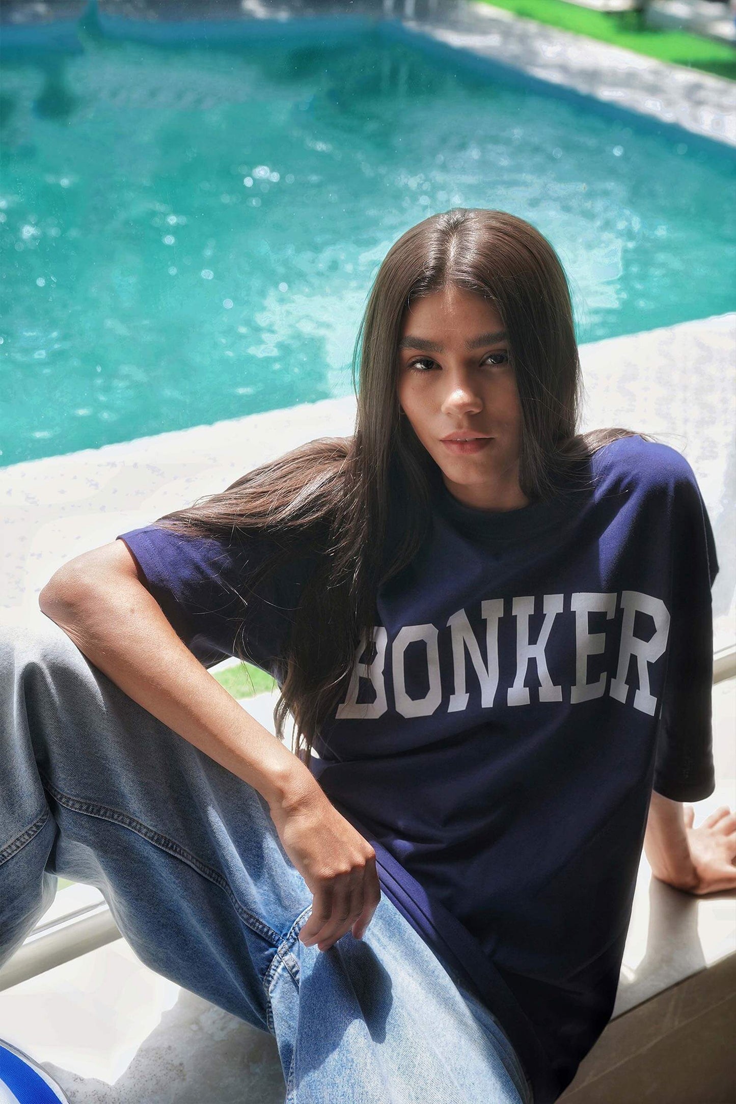 Navy Blue Signature Oversized T-shirt