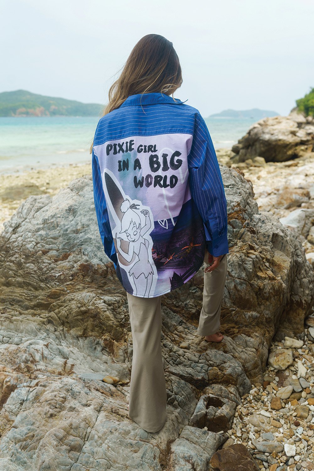 Pixie Girl Blue Striped Shirt
