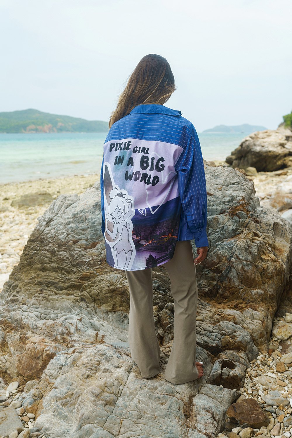Pixie Girl Blue Striped Shirt