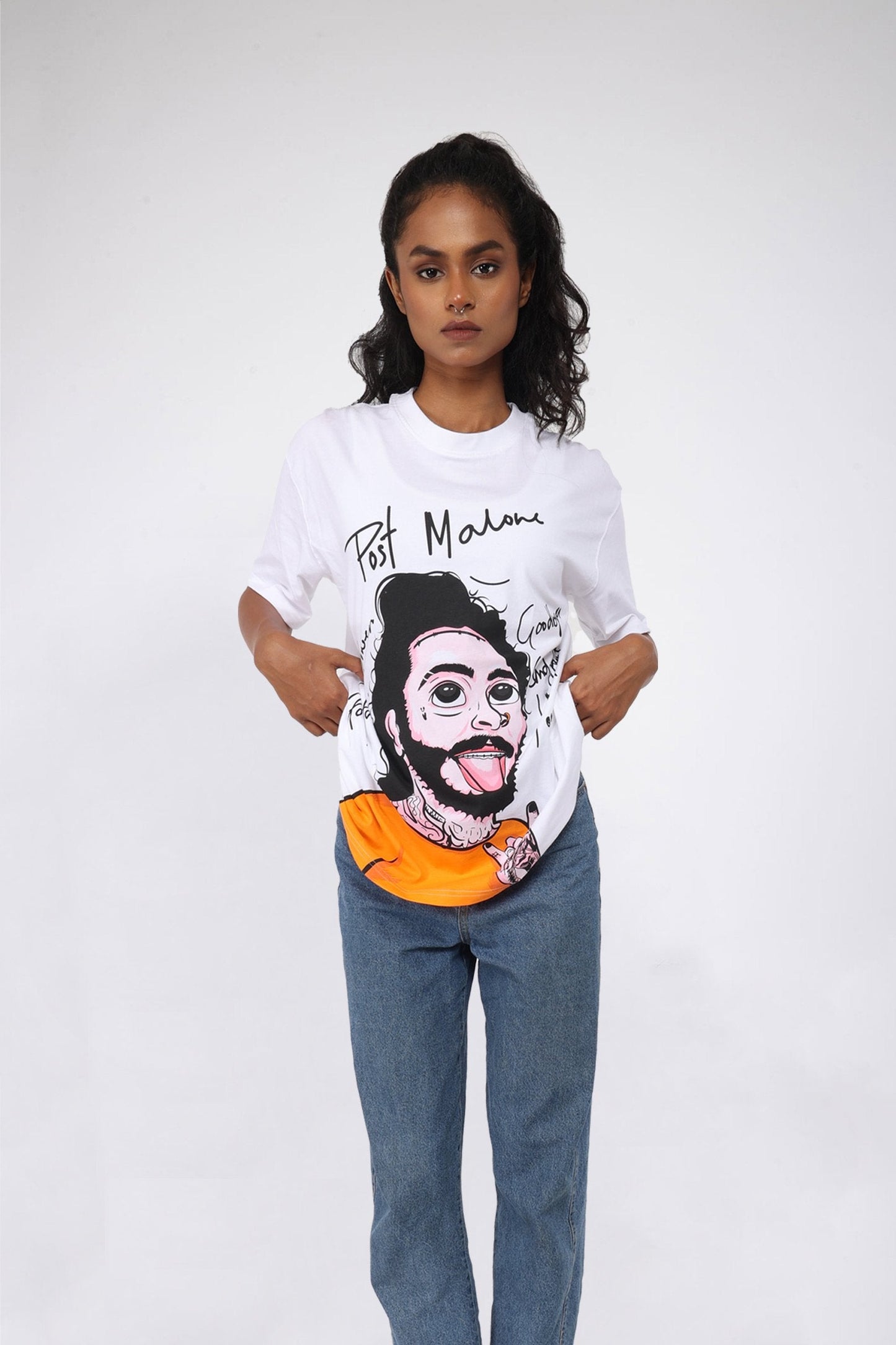 Post Malone Illustration Oversized T-shirt