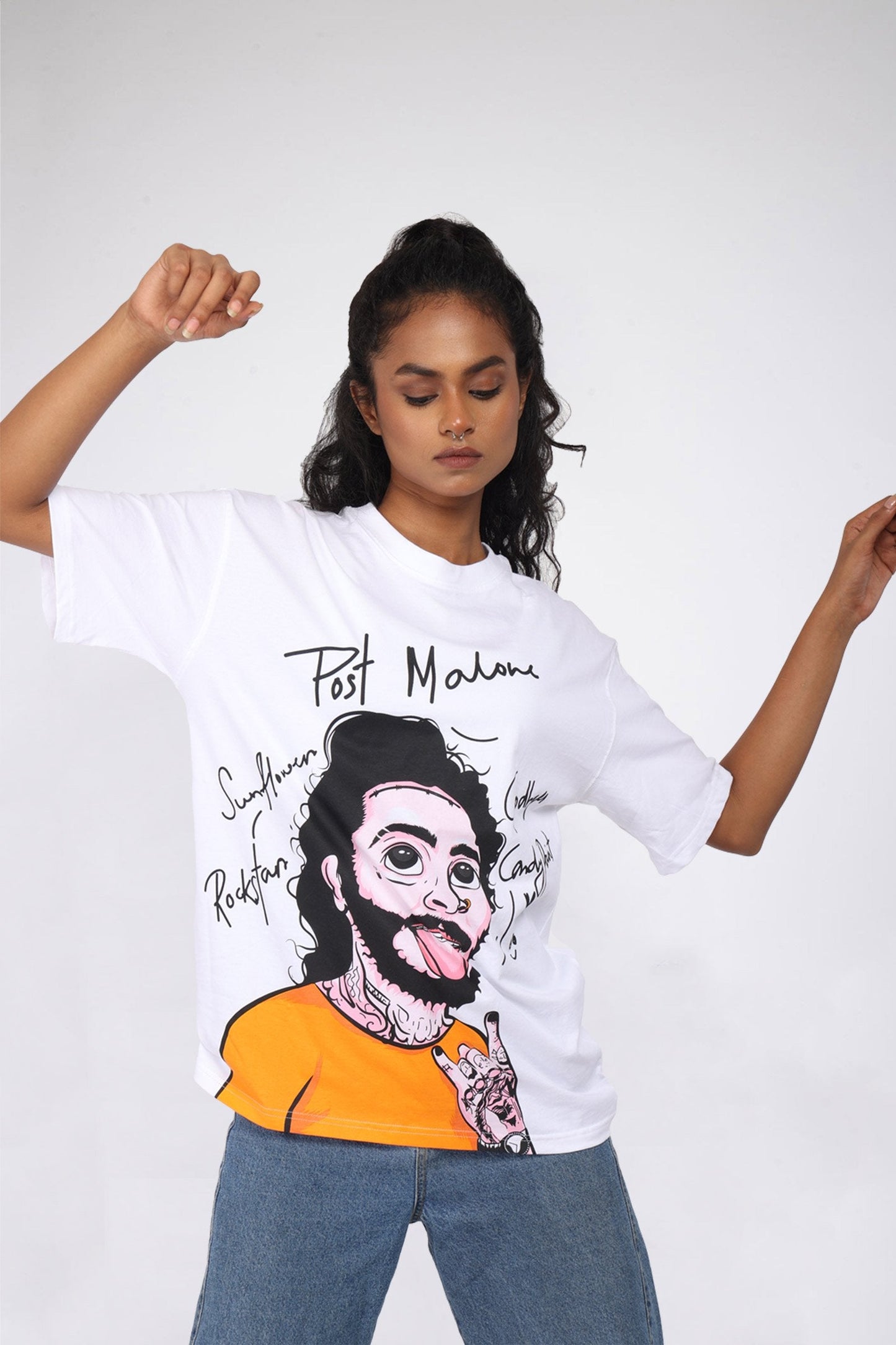 Post Malone Illustration Oversized T-shirt