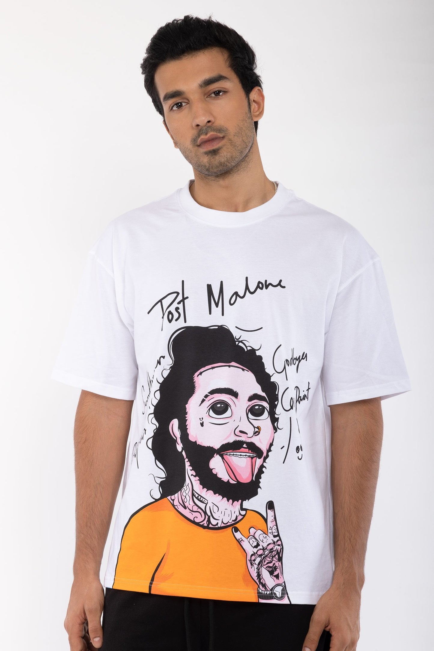 Post Malone Illustration Oversized T-shirt