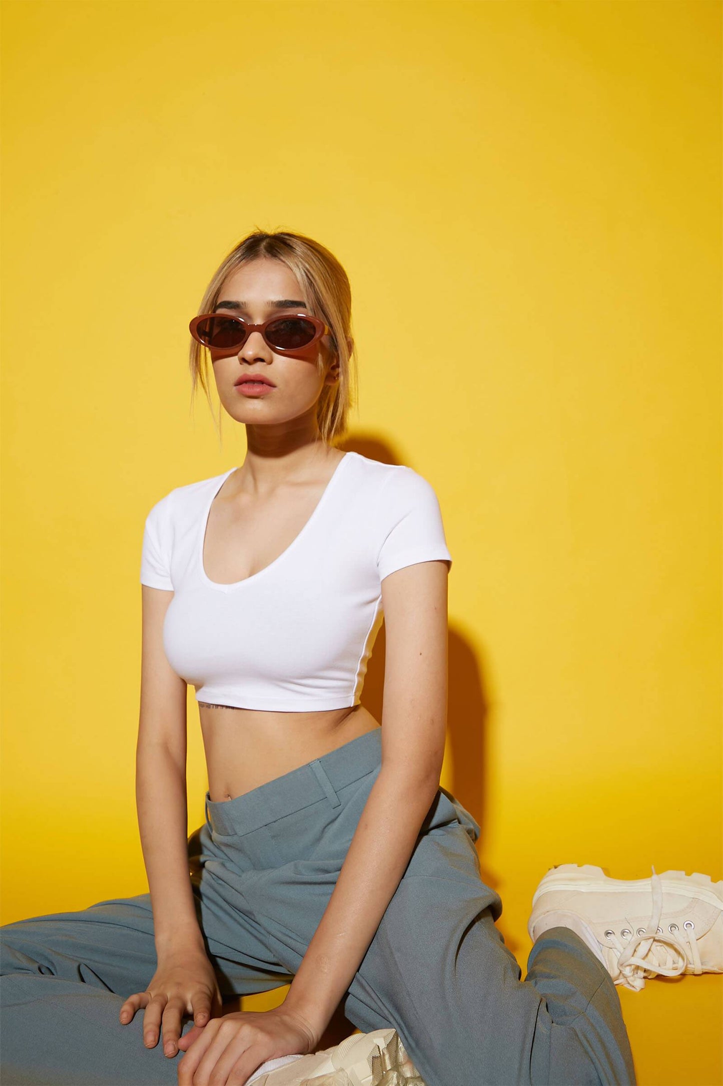 Powder White Baby Tee