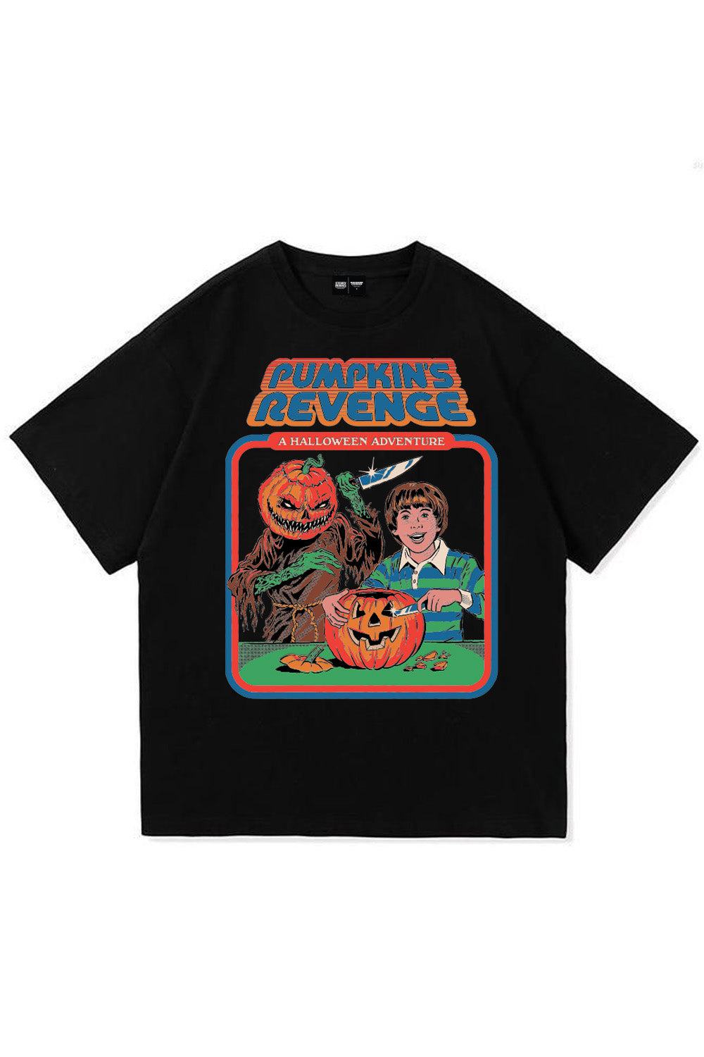 Pumpkin Tales Black Oversized T-shirt