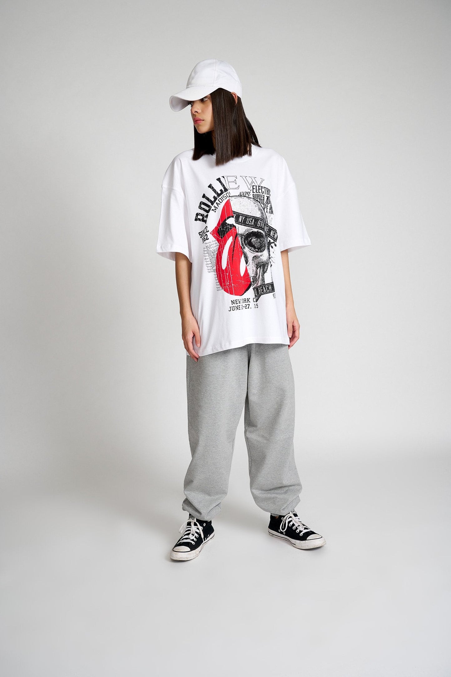 Punk White Oversized T-shirt