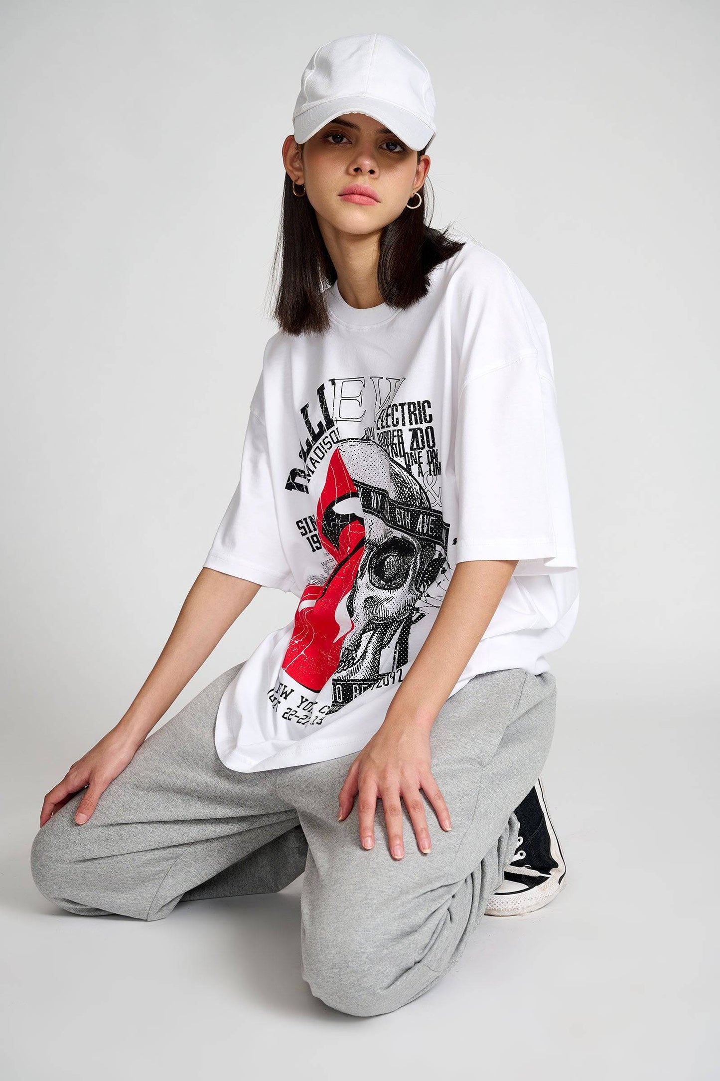 Punk White Oversized T-shirt