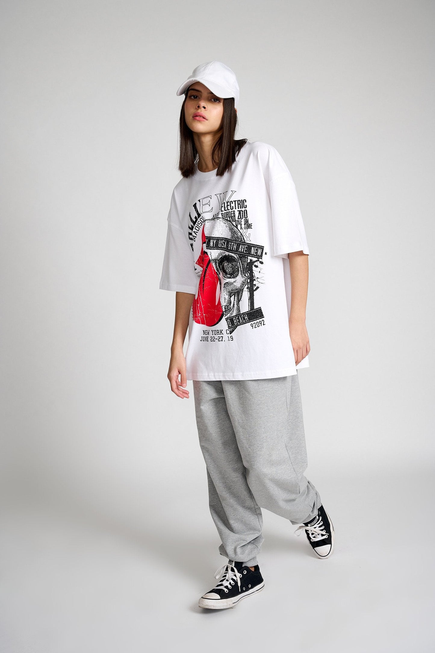 Punk White Oversized T-shirt
