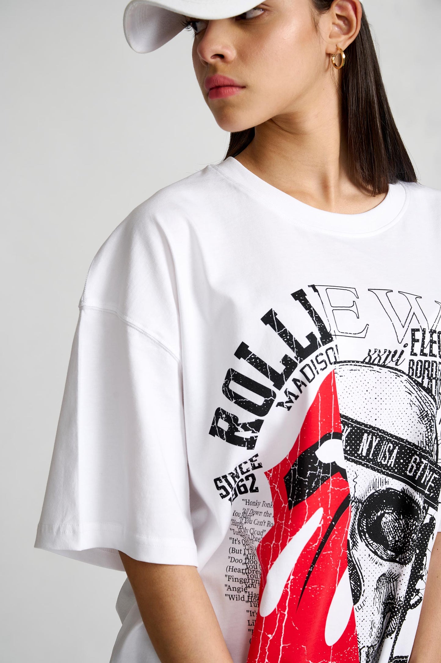 Punk White Oversized T-shirt