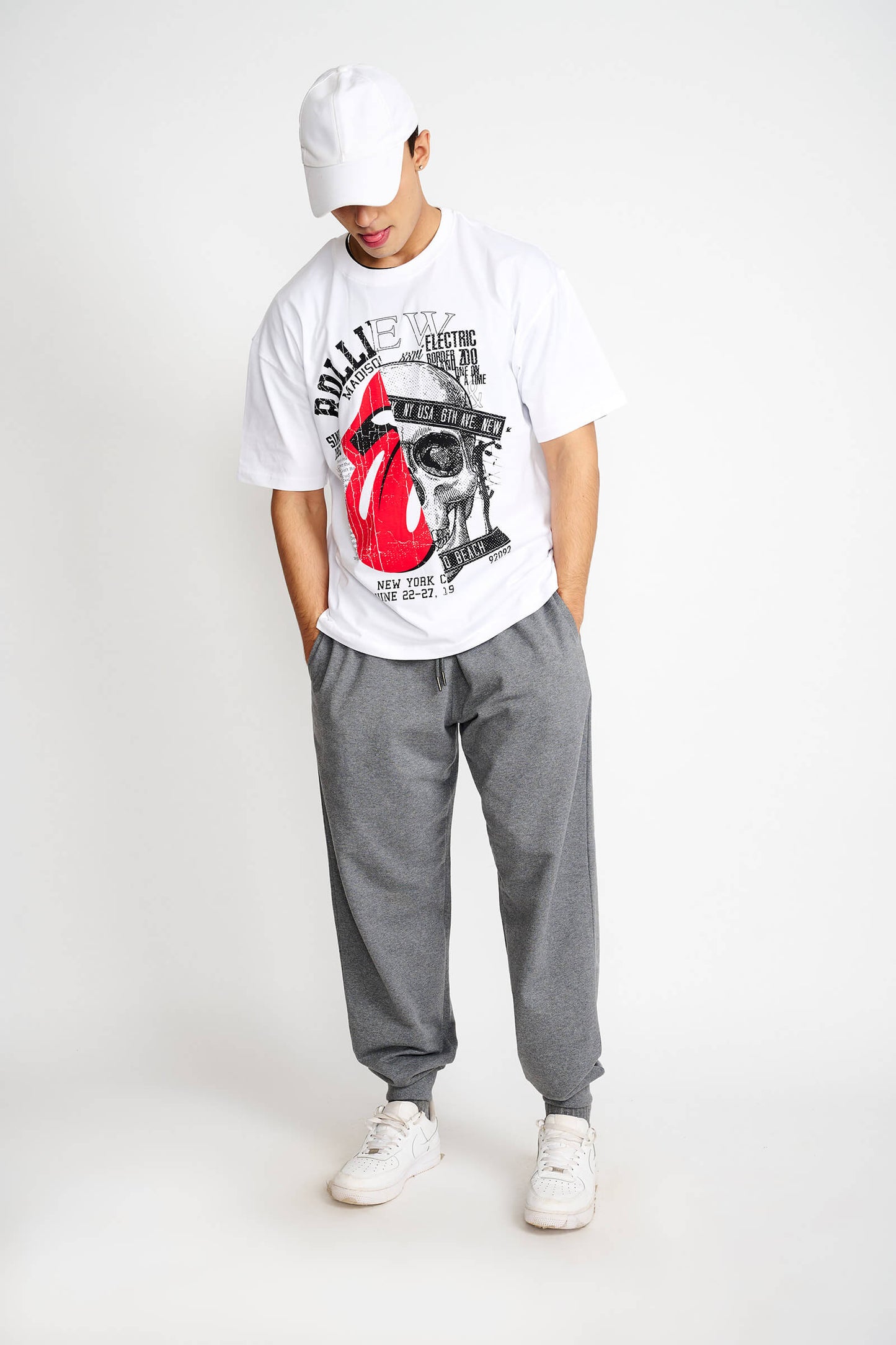 Punk White Oversized T-shirt