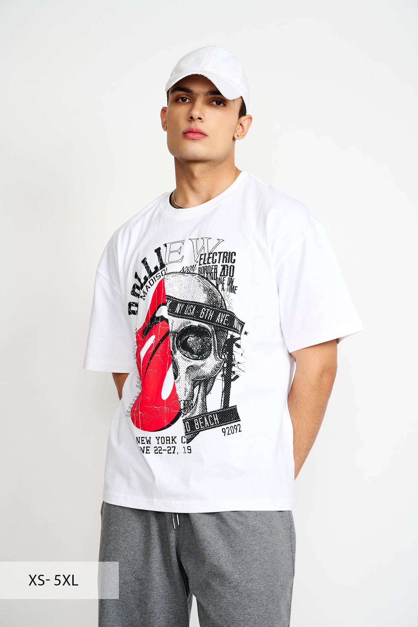 Punk White Oversized T-shirt