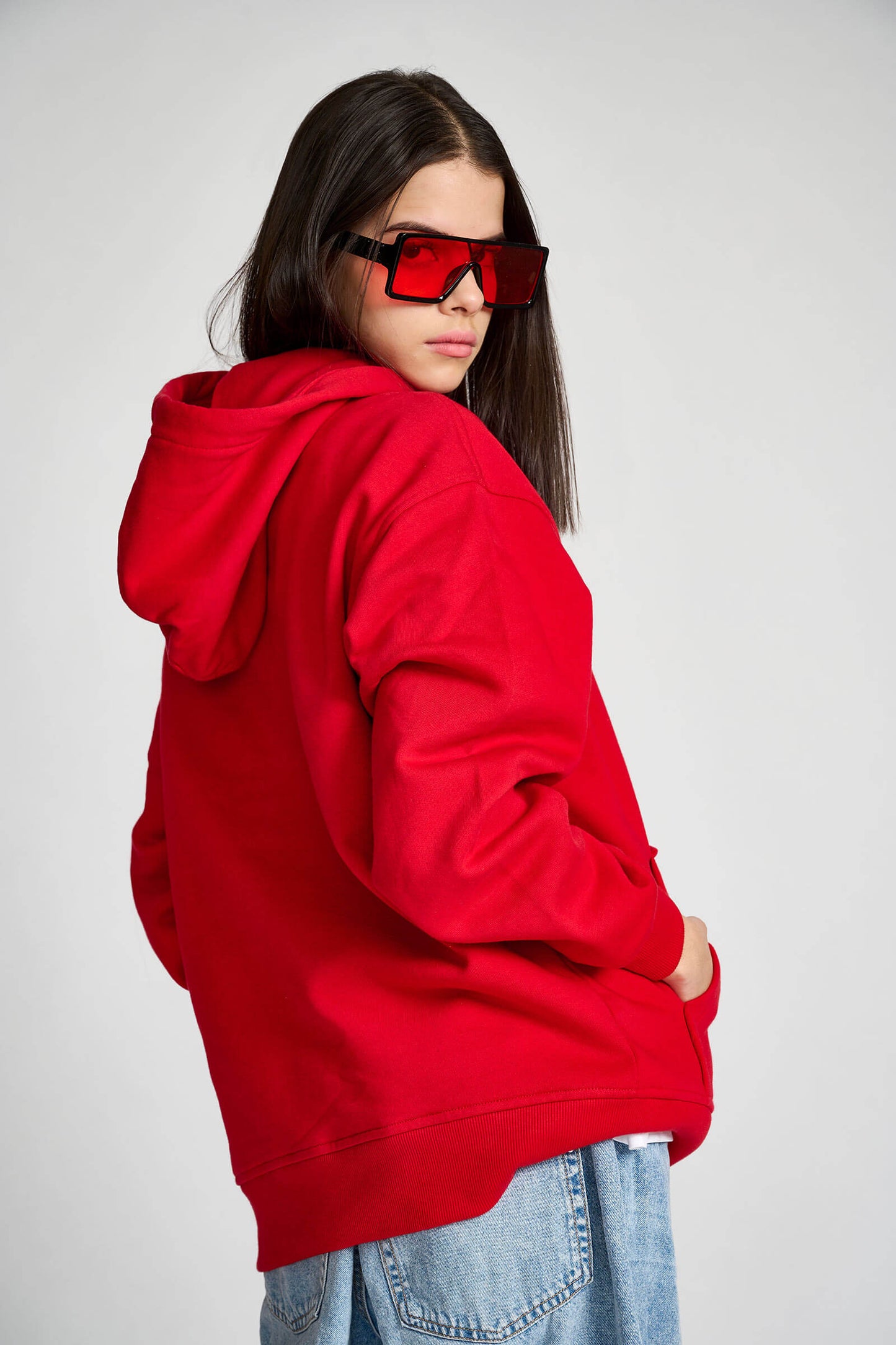 Red Signature Oversized Heavyweight Hoodie (Fleece)