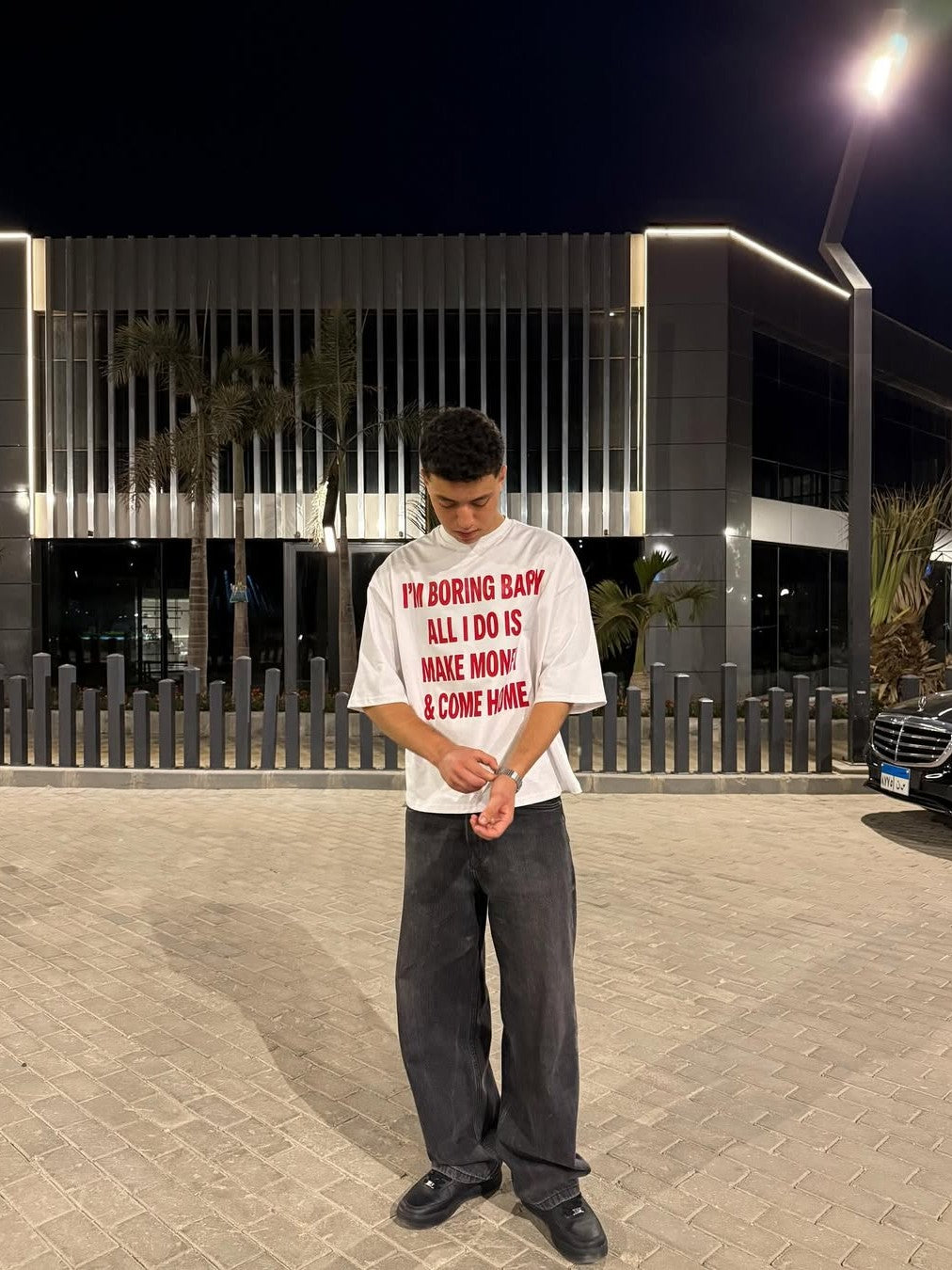 "I'm Boring Bby" Oversized Boxy Tee - Prime Fitz