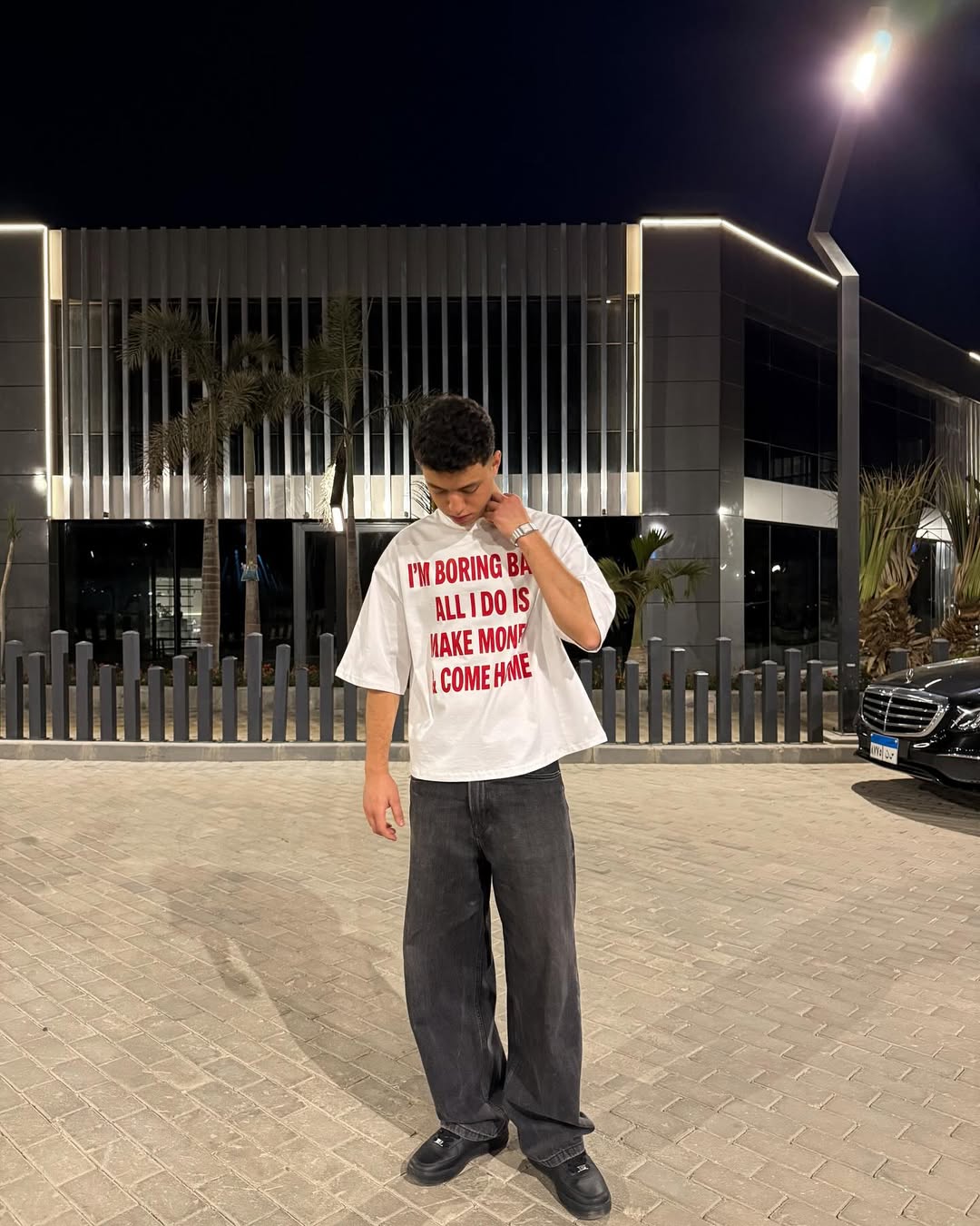 "I'm Boring Bby" Oversized Boxy Tee - Prime Fitz