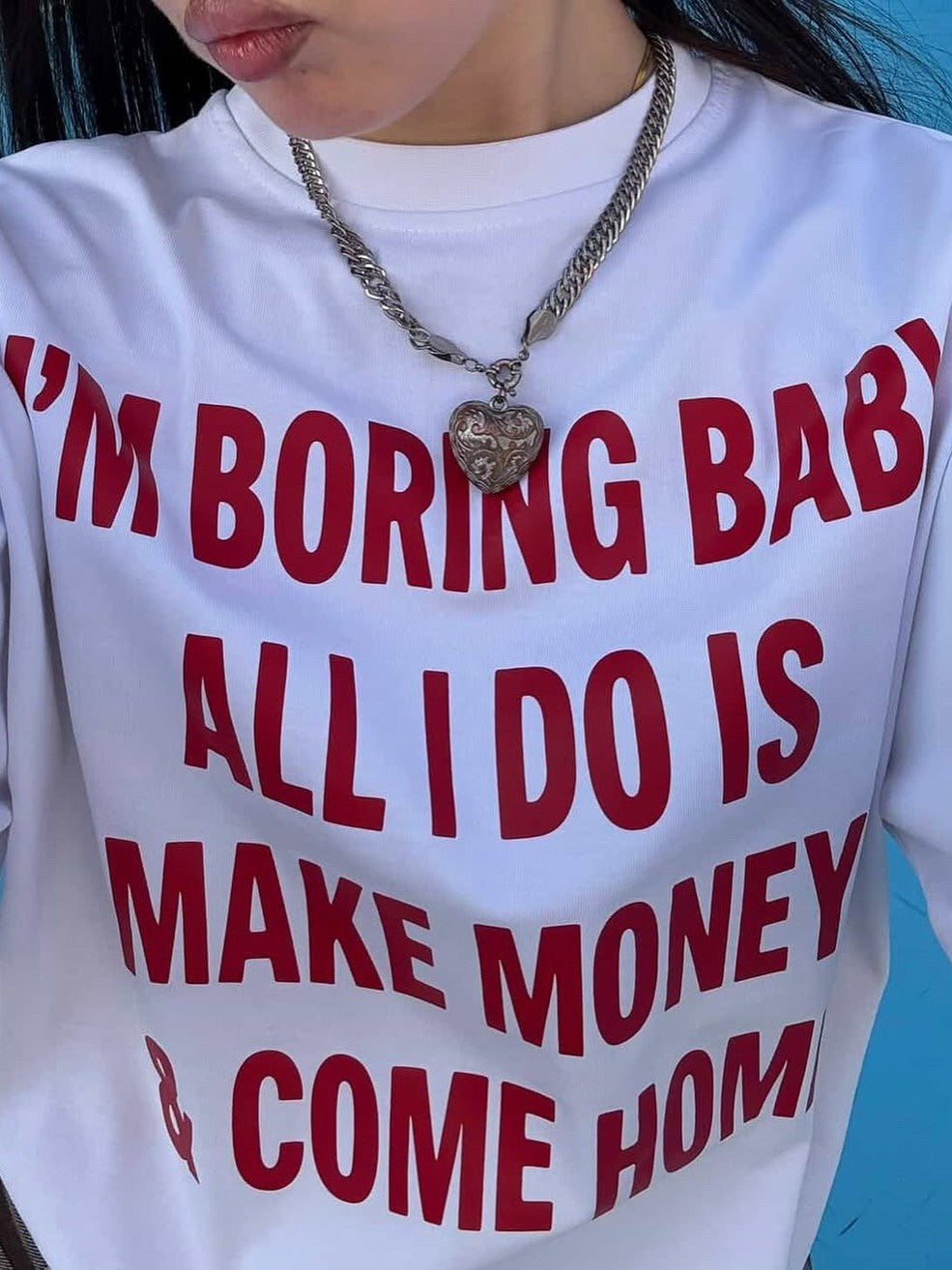 "I'm Boring Bby" Oversized Boxy Tee - Prime Fitz