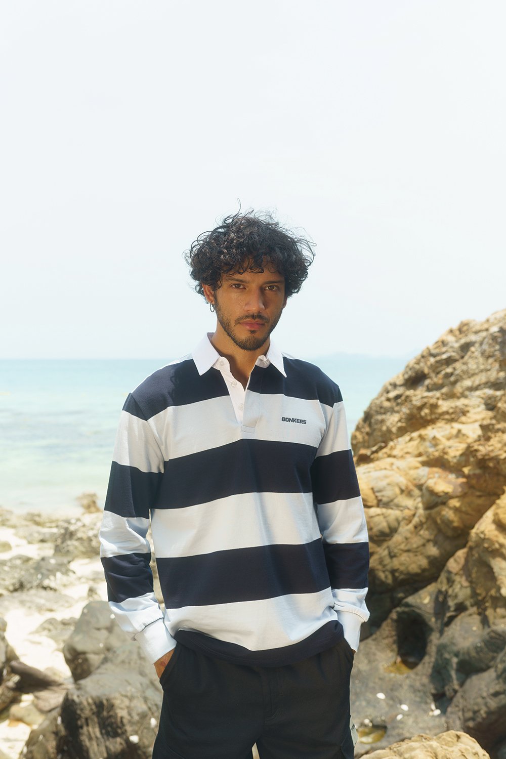 Shades Of Blue Stripe Heavyweight Polo