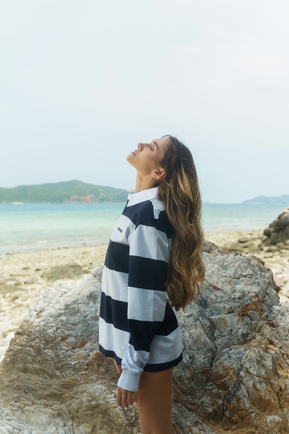 Shades Of Blue Stripe Heavyweight Polo