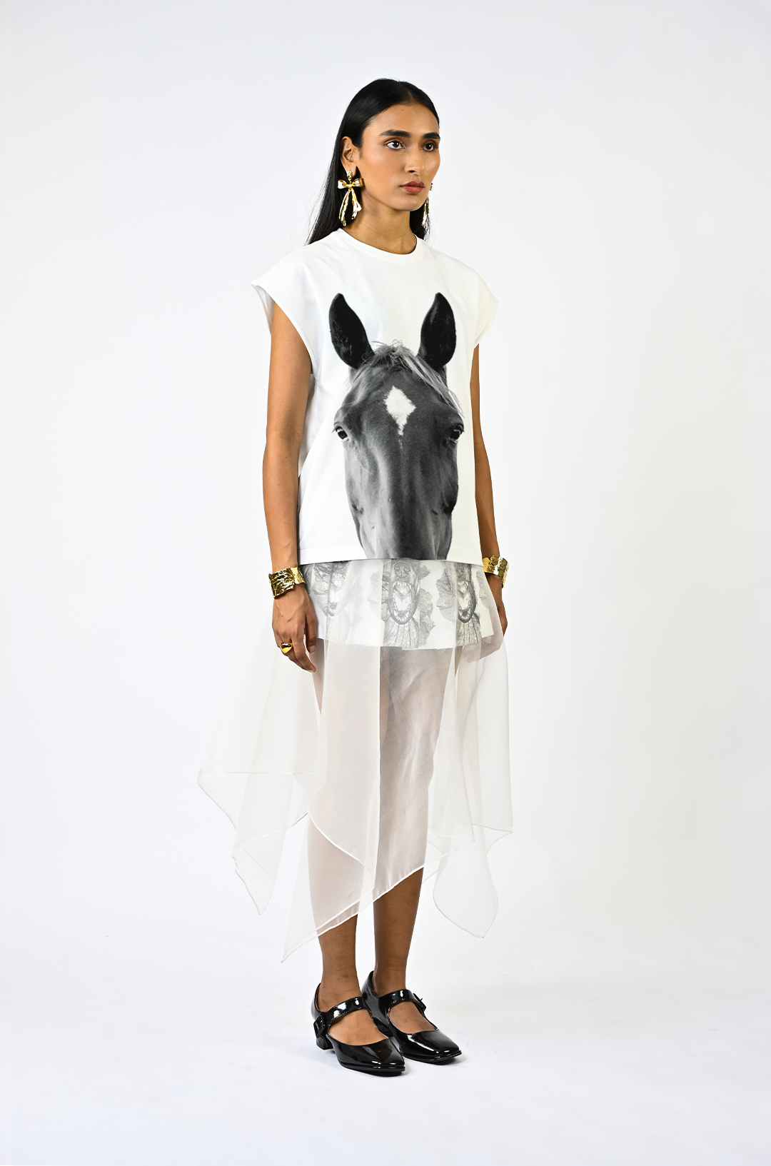 Horse printed sleeveless top