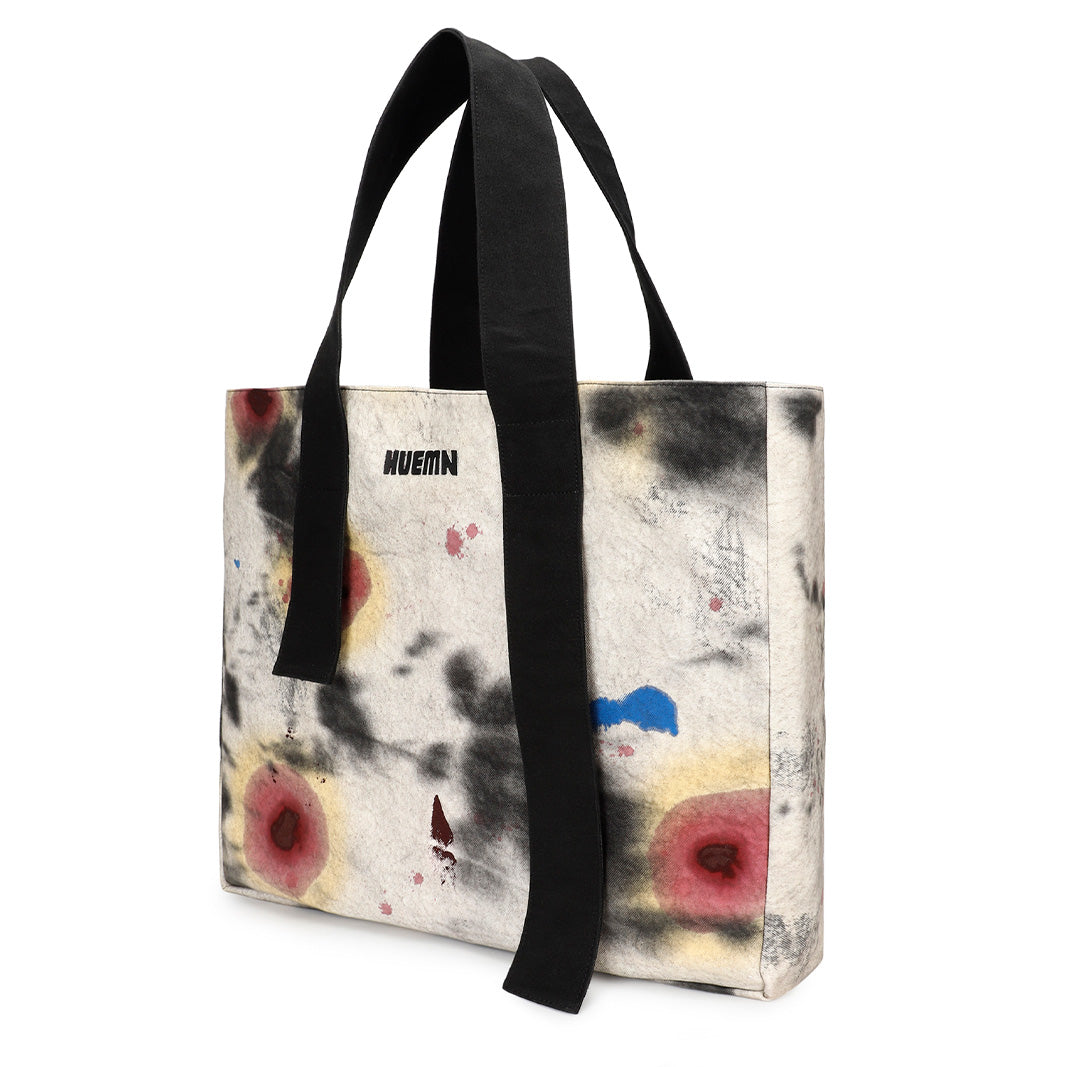 Handcrafted Huemn Blood Washed Tote (White)