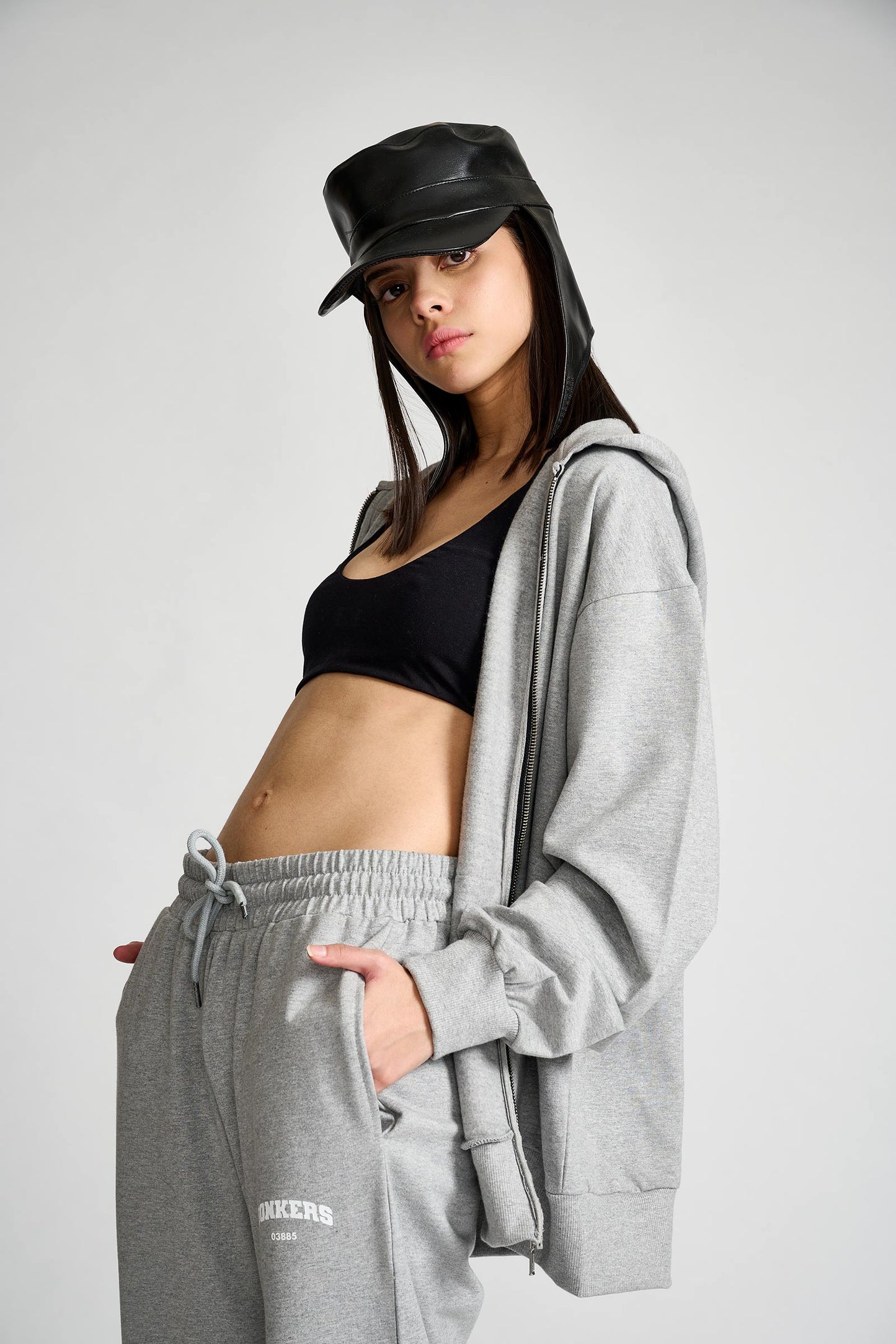 Smokey Grey Melange Zipper