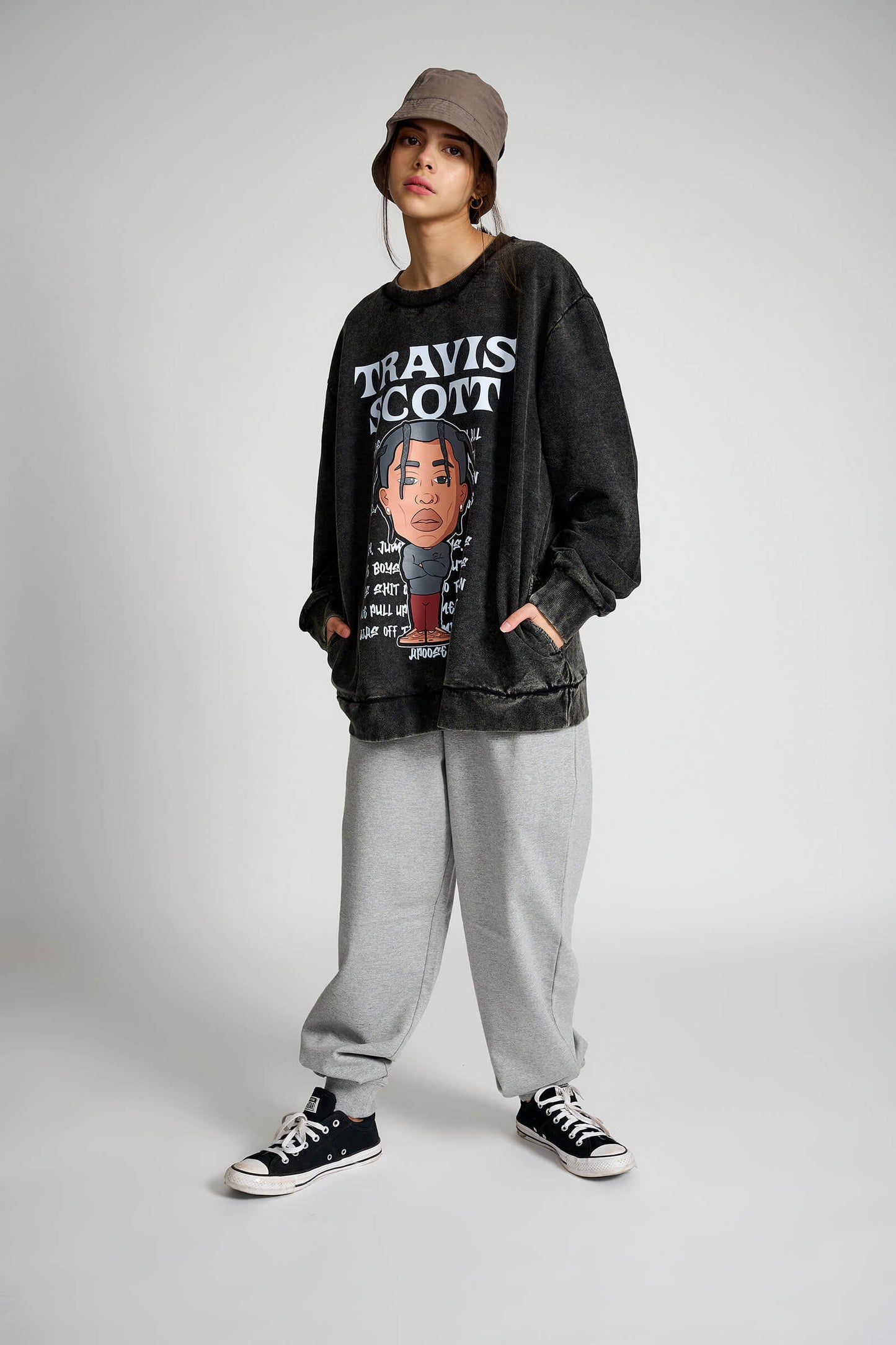 Travis Scott Faded Effect Heavyweight Sweatshirt