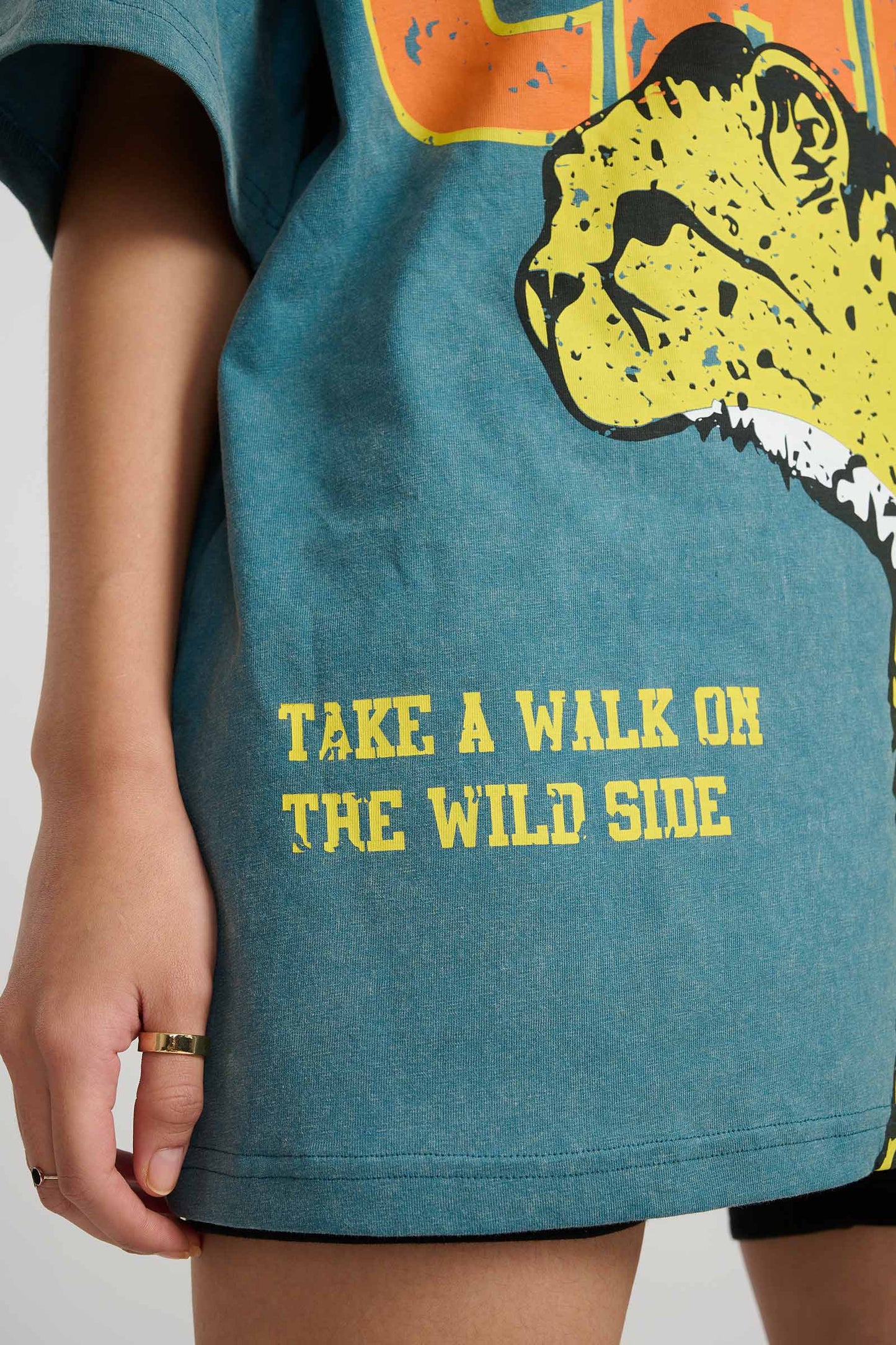 Untamed Faded Effect Oversized T-Shirt