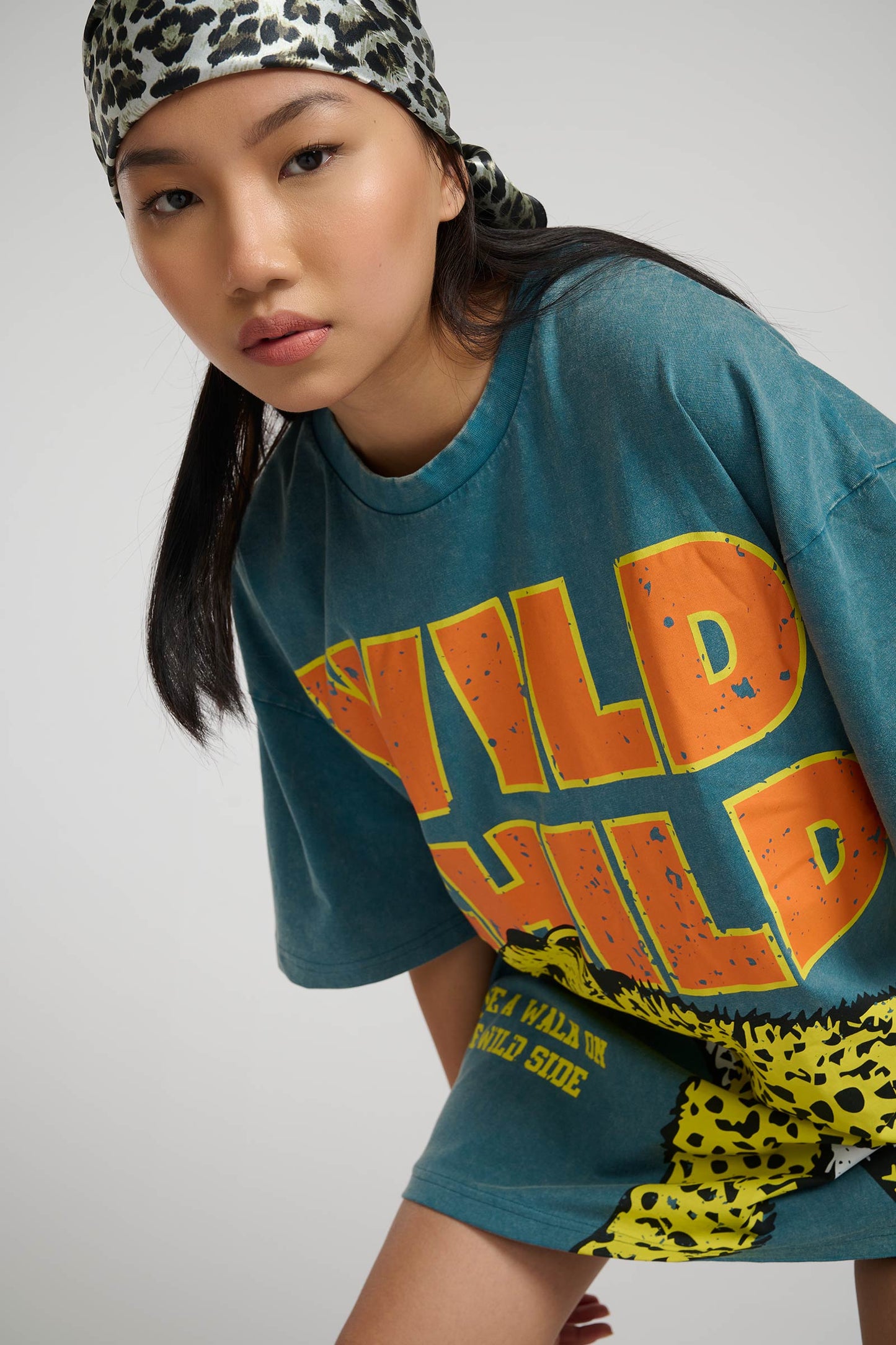 Untamed Faded Effect Oversized T-Shirt