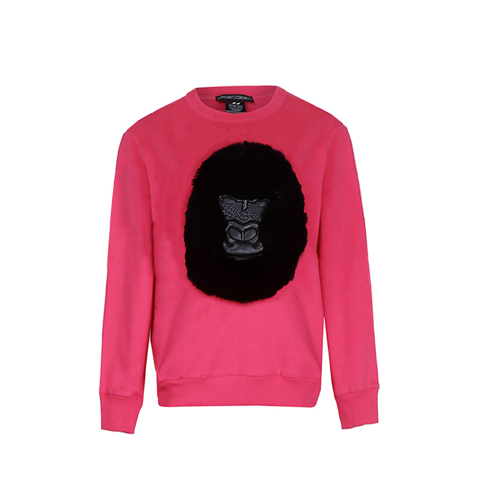 Huemn Classic Handmade Gorilla Sweatshirt (Hot Pink)