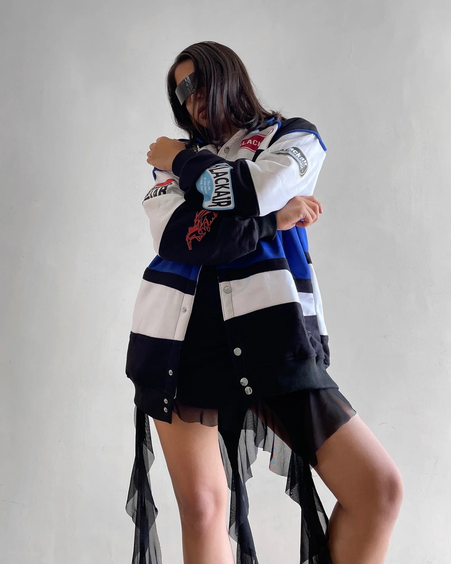 Black Air Classic Vintage Racing Jacket – Iconic Style for Motorsport Enthusiasts - Prime Fitz