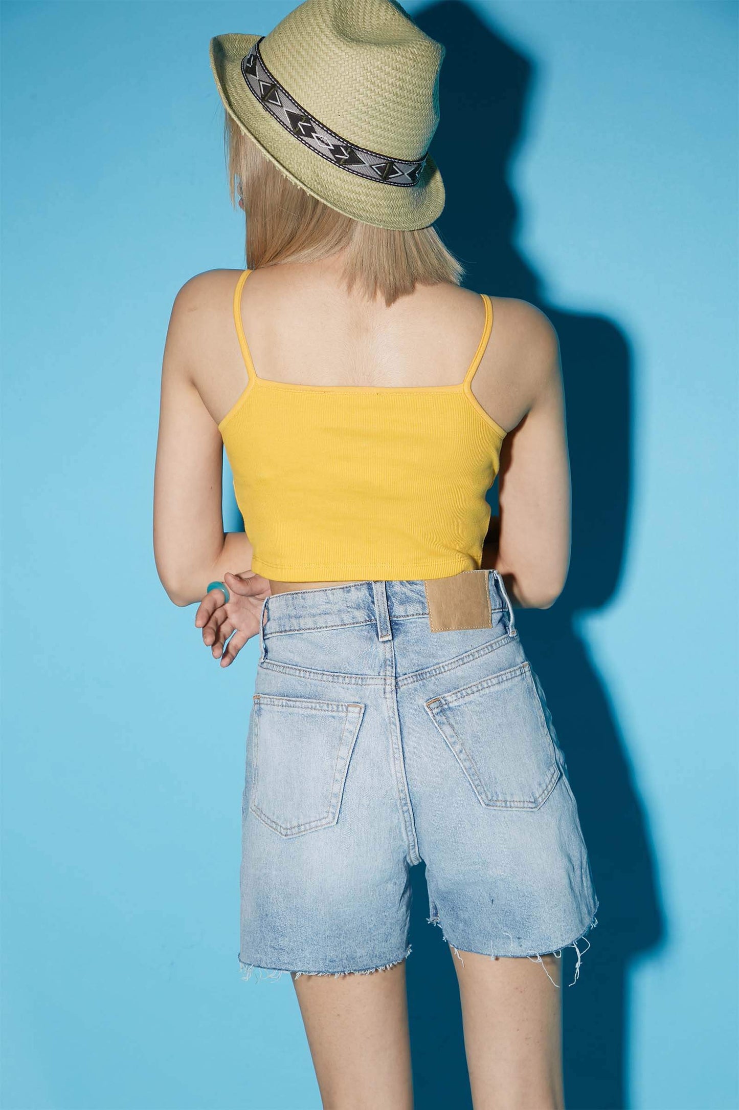 Yellow Frill Crop Top