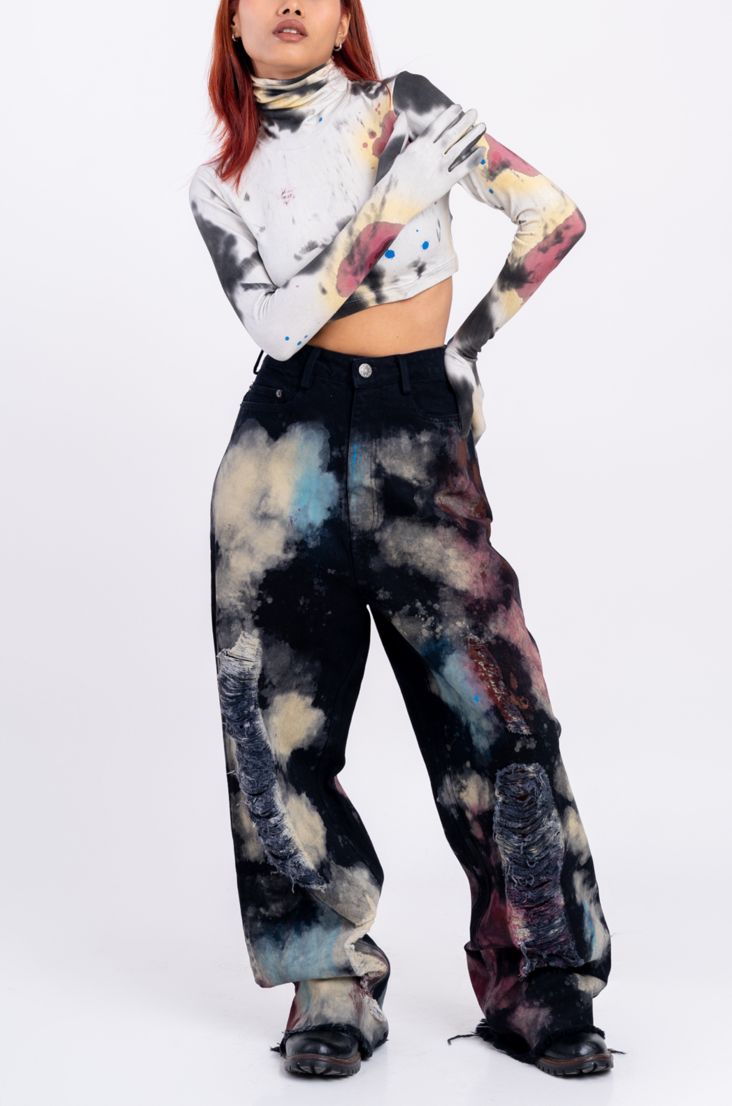 Blood Washed Second Skin Crop Top 2.0 (White)