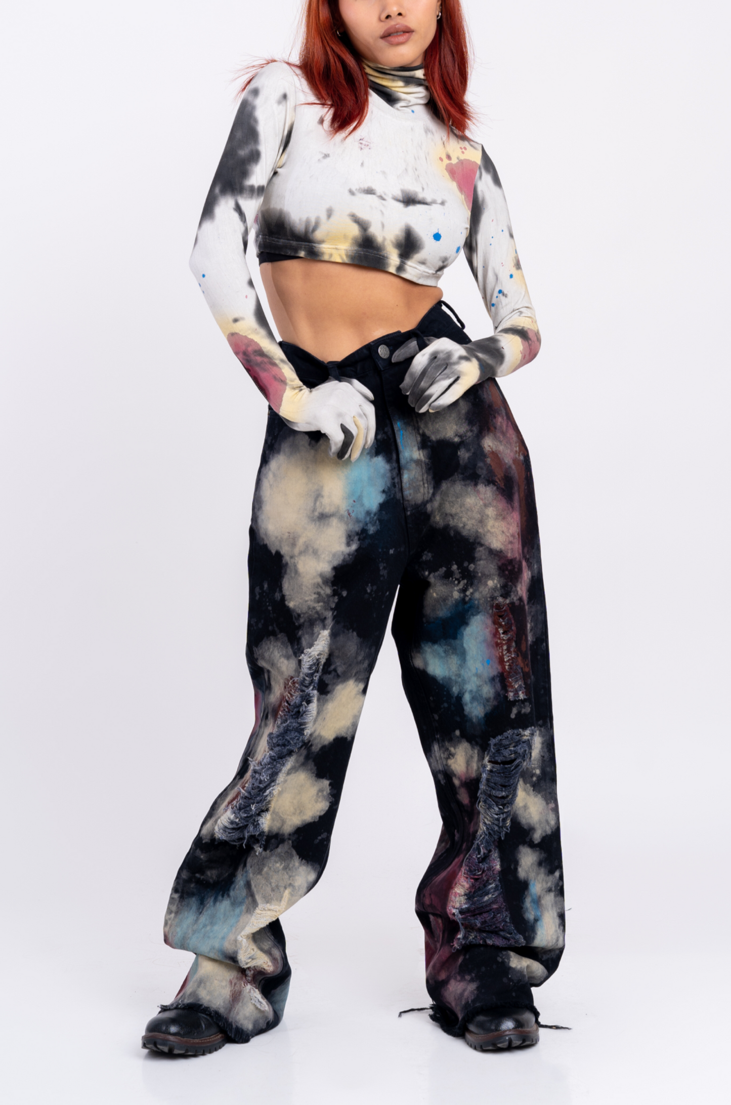 Blood Washed Second Skin Crop Top 2.0 (White)