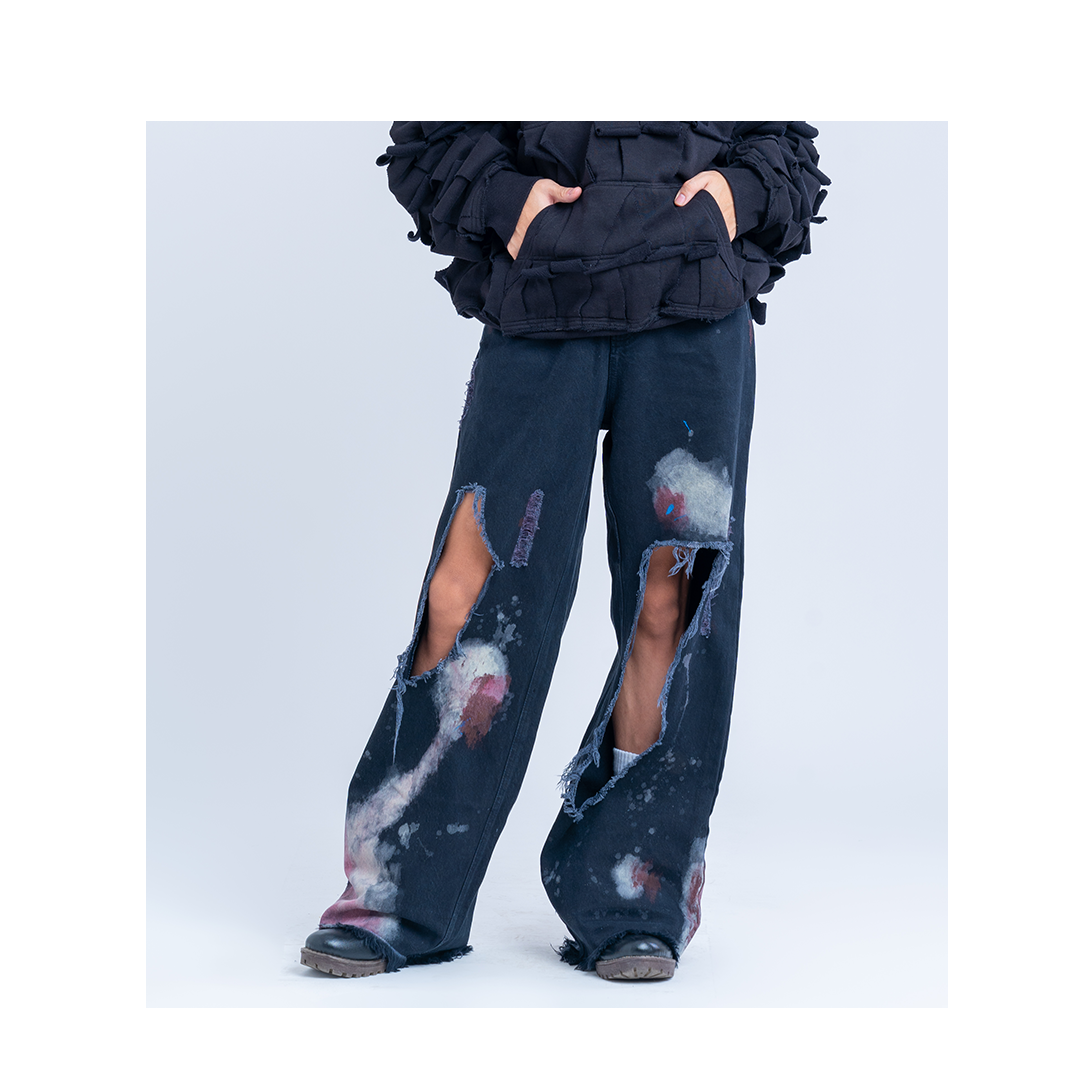 Huemn Blood Washed Keyhole Denim (Black)