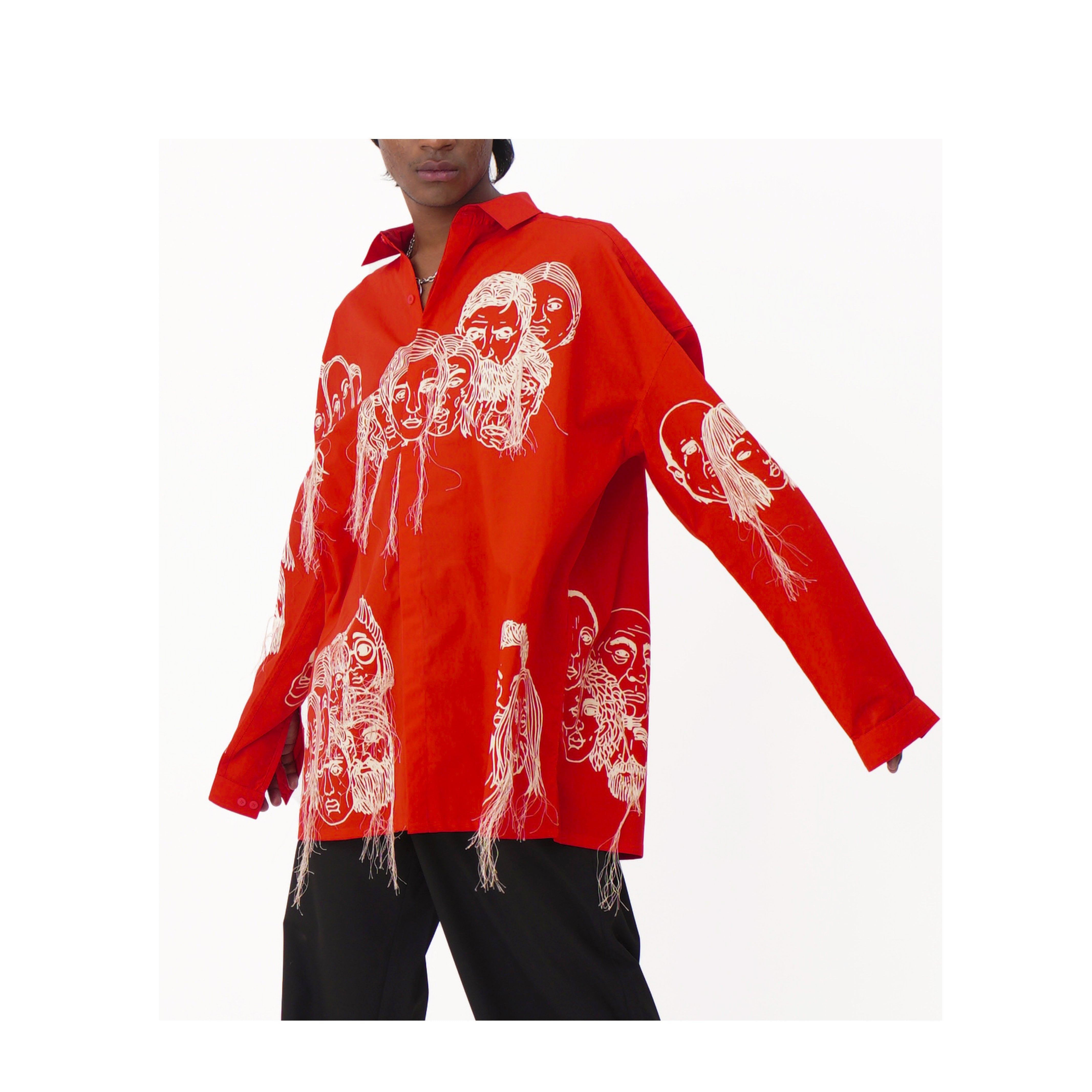 Handcrafted Diversity Stream Shirt (Red)