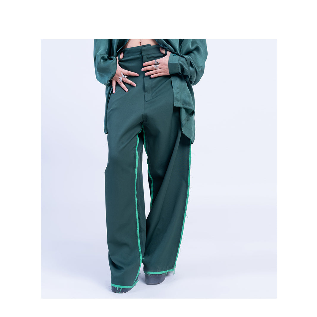 The Devil Wears HUEMN Pants 'Raw Edged' (Green)