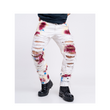 Huemn Blood Washed Slit And Frayed Denim (White)