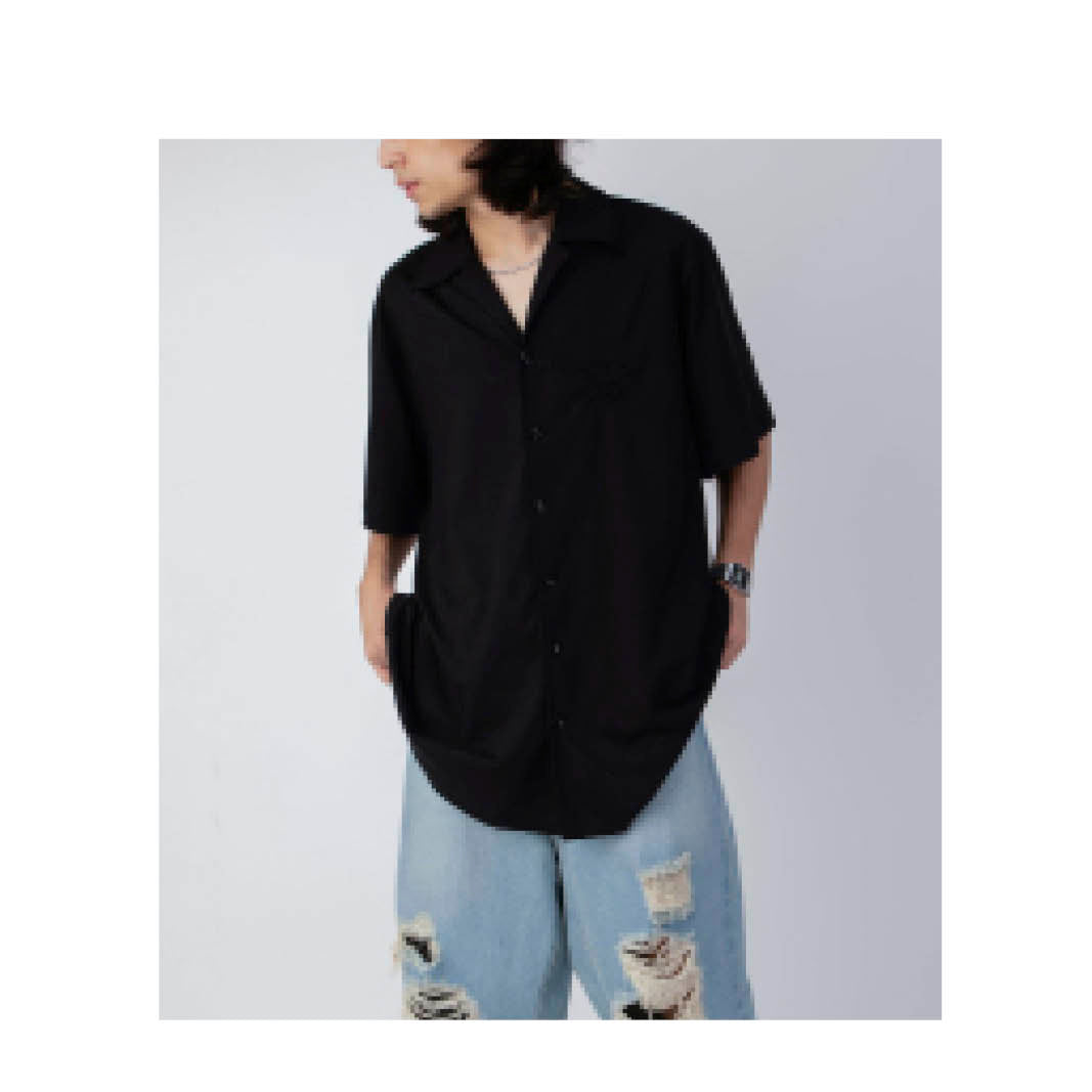 Huemn Gorilla Insignia Oversized Safari Shirt (Black)
