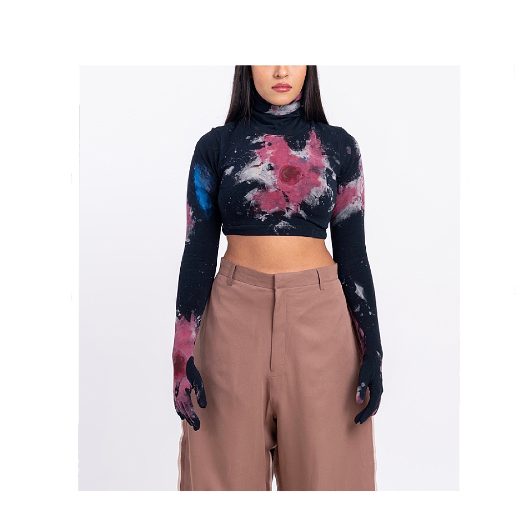 Blood Washed Second Skin Crop Top 2.0 (Black)