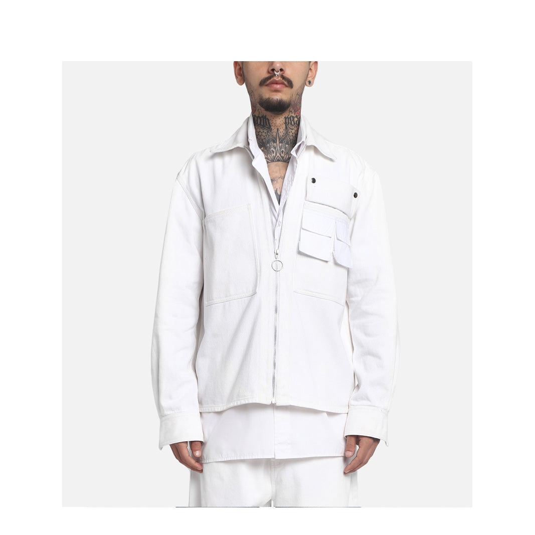 Pocket Detail Over-Shirt Jacket (White)