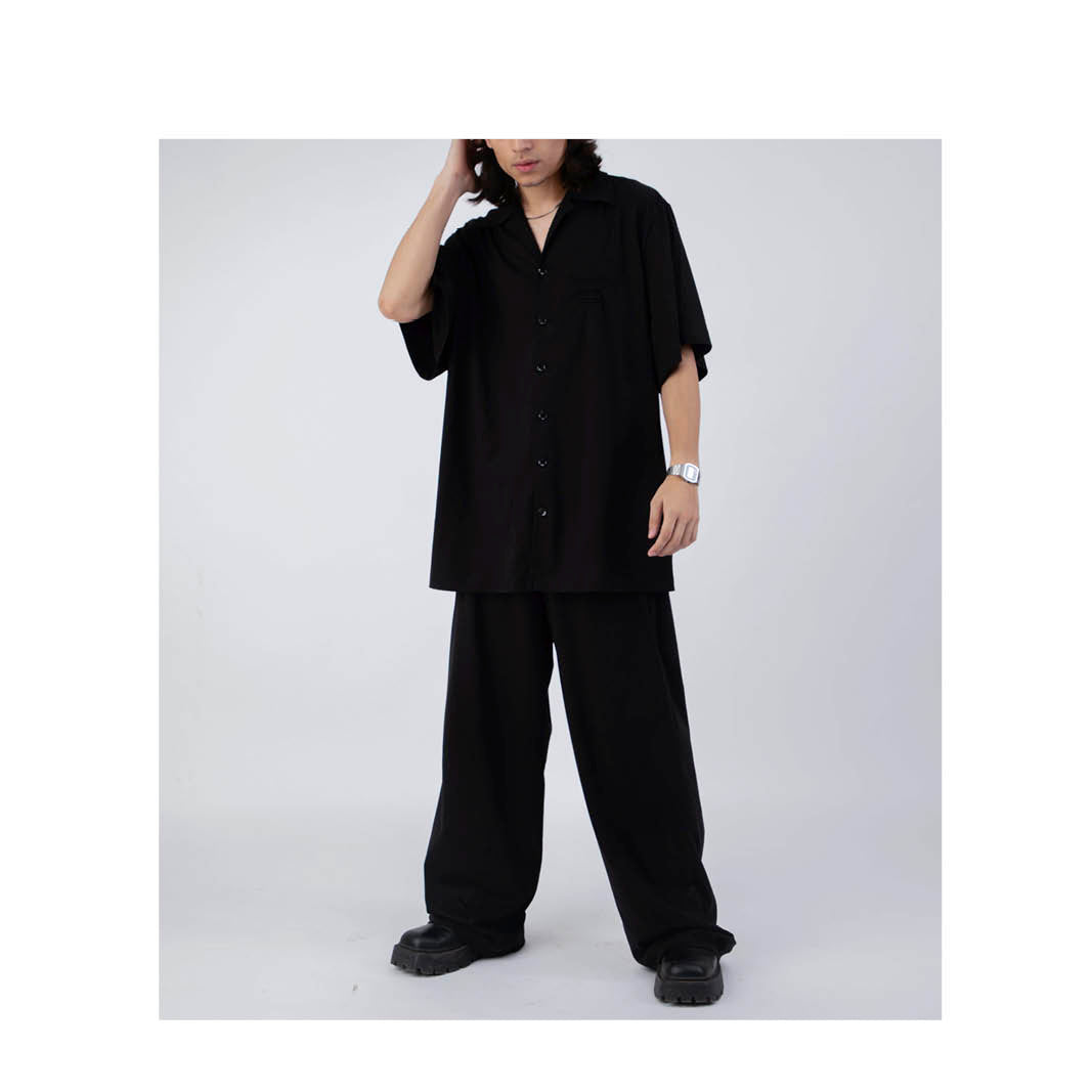 Huemn Gorilla Insignia Oversized Bowling Co-Ord Set (Black)
