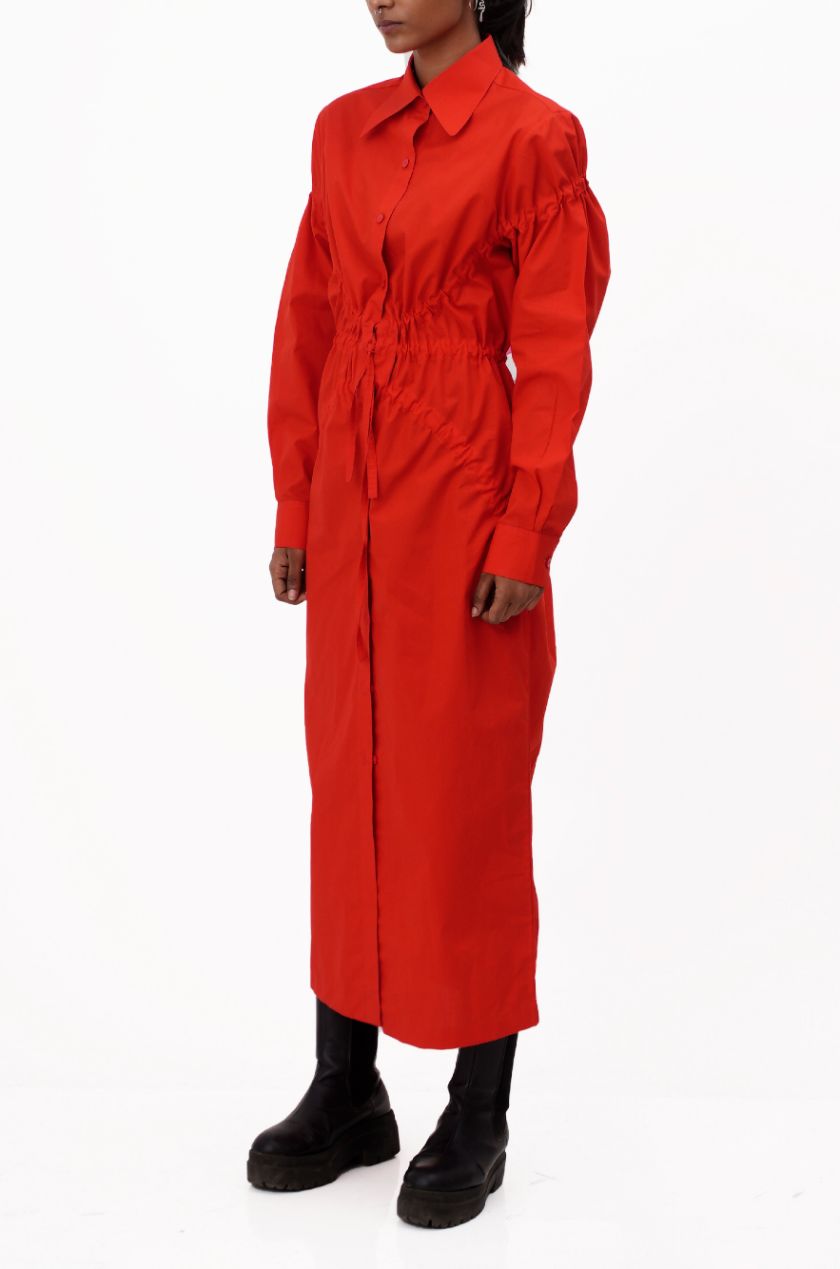 Drawstrings Dress (Red)