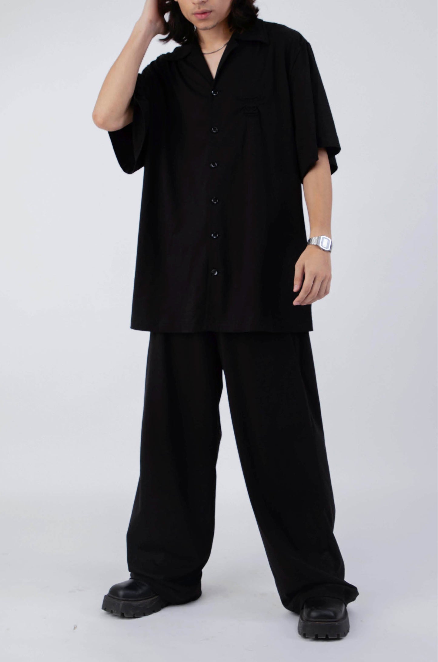 Huemn Gorilla Insignia Oversized Bowling Co-Ord Set (Black)