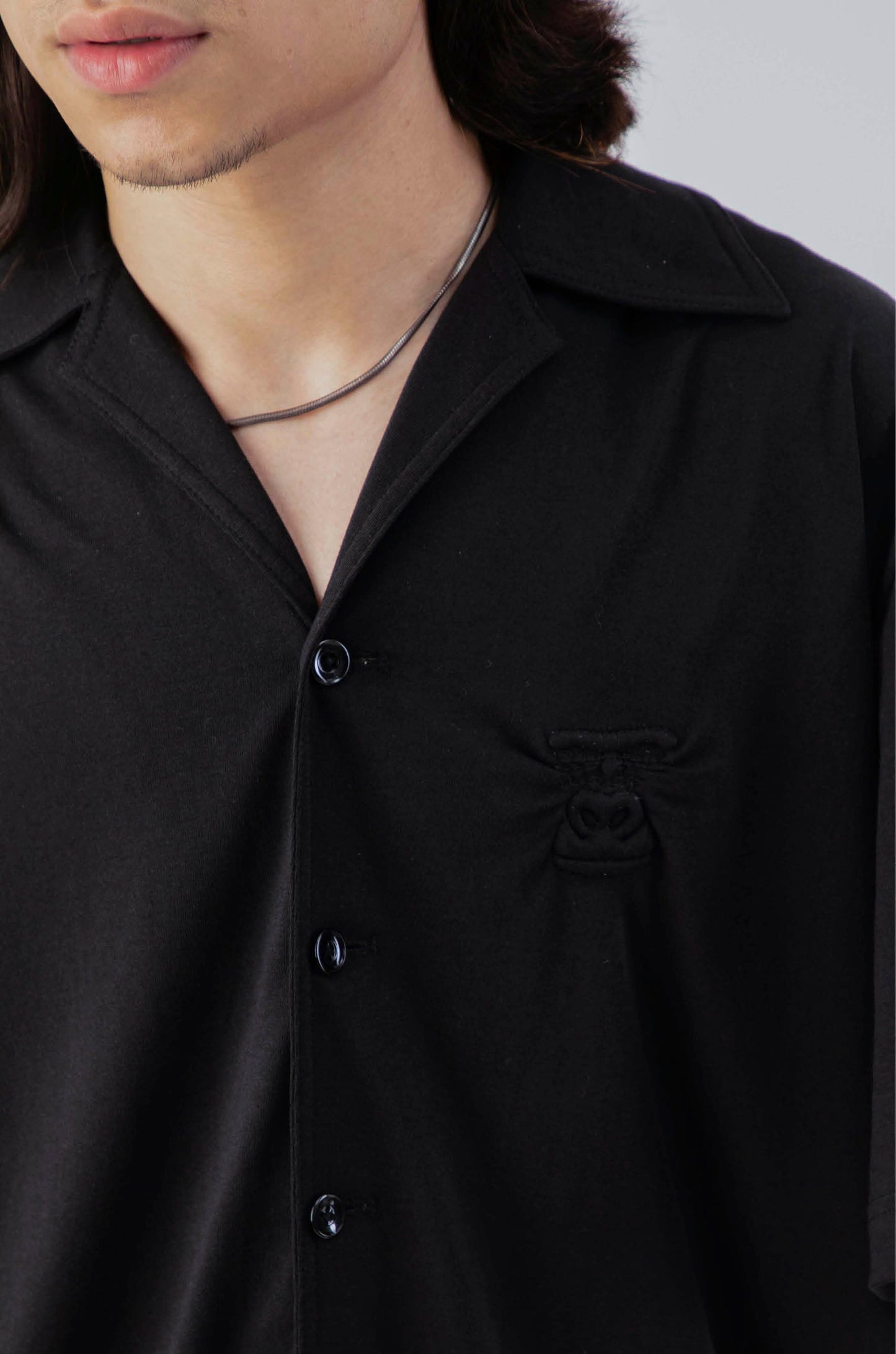 Huemn Gorilla Insignia Oversized Safari Shirt (Black)