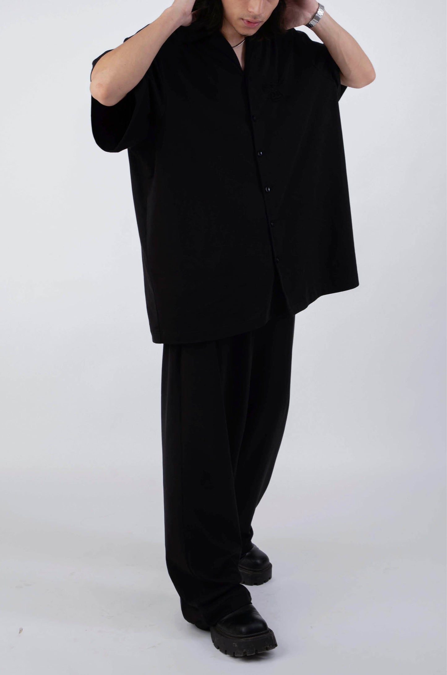 Huemn Gorilla Insignia Oversized Bowling Co-Ord Set (Black)