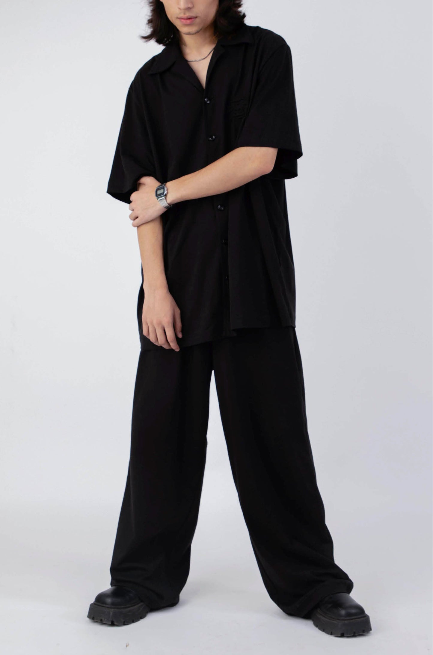 Huemn Gorilla Insignia Oversized Bowling Co-Ord Set (Black)