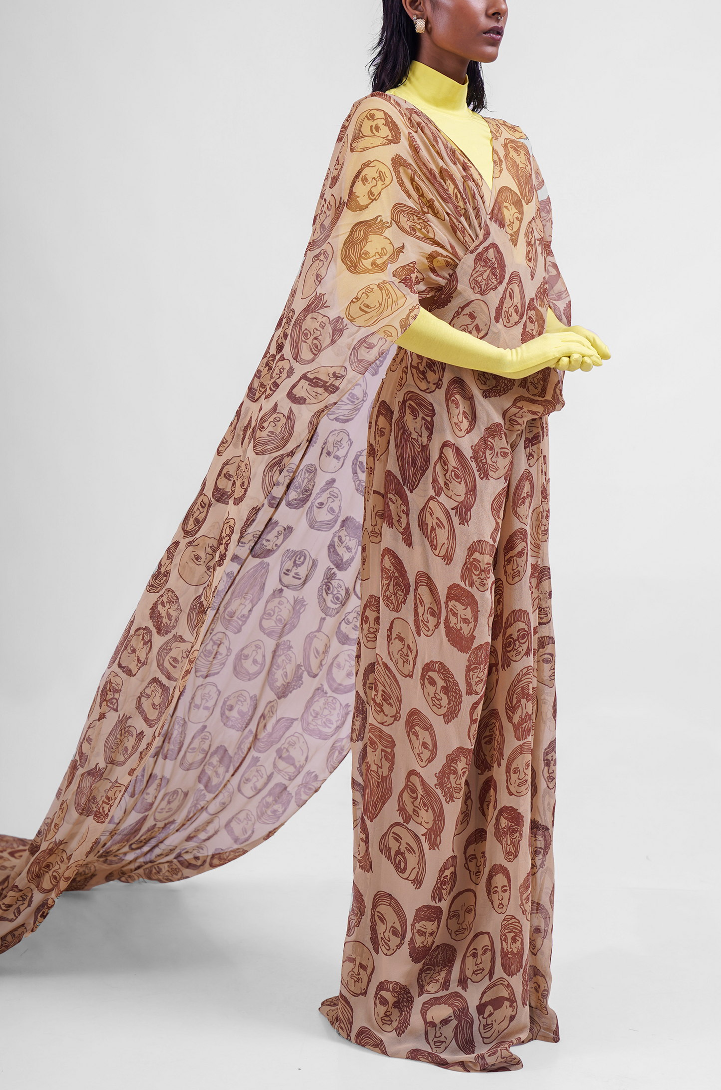 Diversity Hybrid Sari-Pants (Beige)